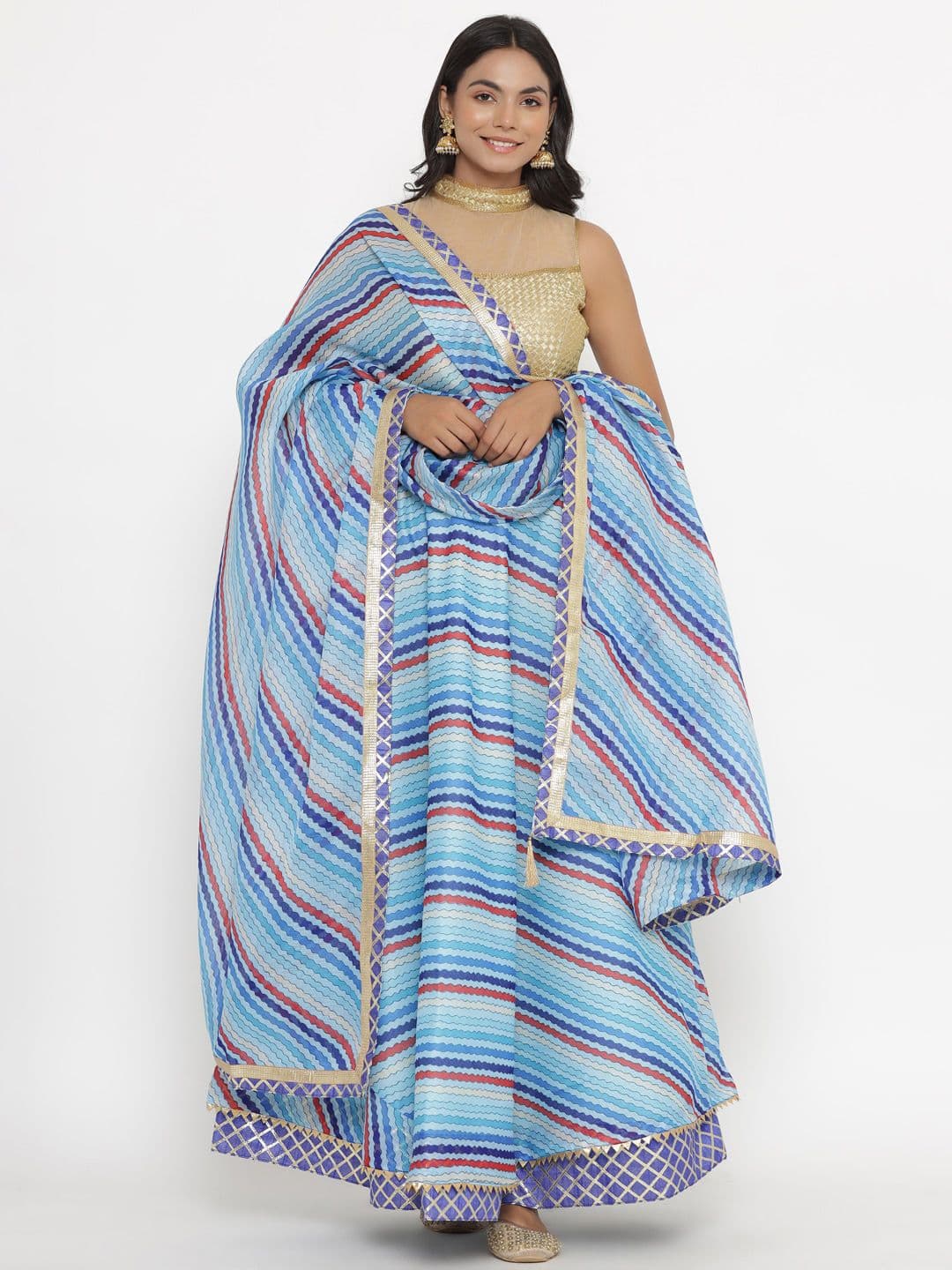Kesarya Printed Ready to Wear Lehenga & Unstitched Blouse With Dupatta - view 1