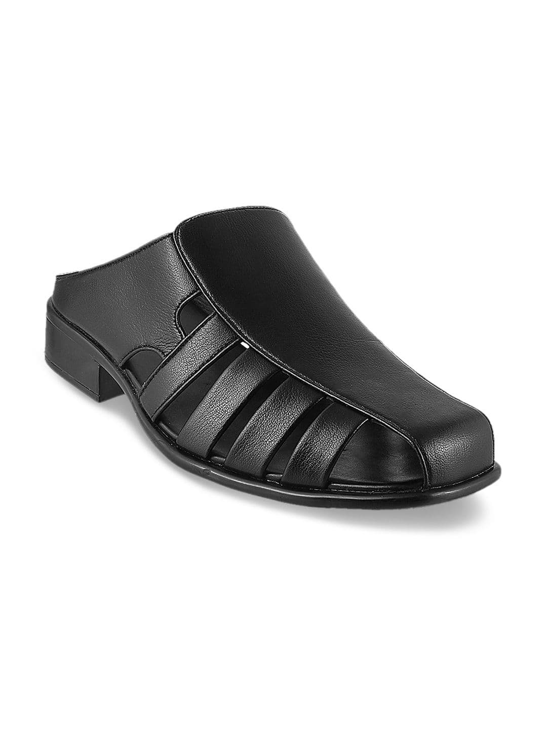 Metro Men Black Leather Sandals - view 1