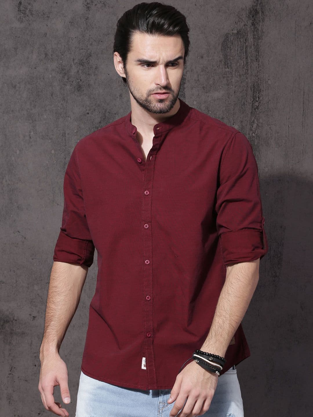 Roadster Men Maroon Slim Fit Casual Shirt - view 1