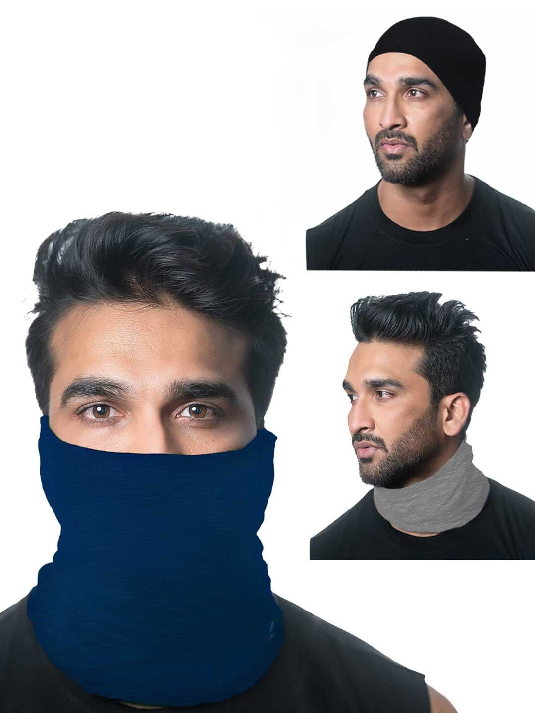 Heelium Unisex Pack of 3 Bamboo Soft Odour-free & Breathable Multipurpose Bandana