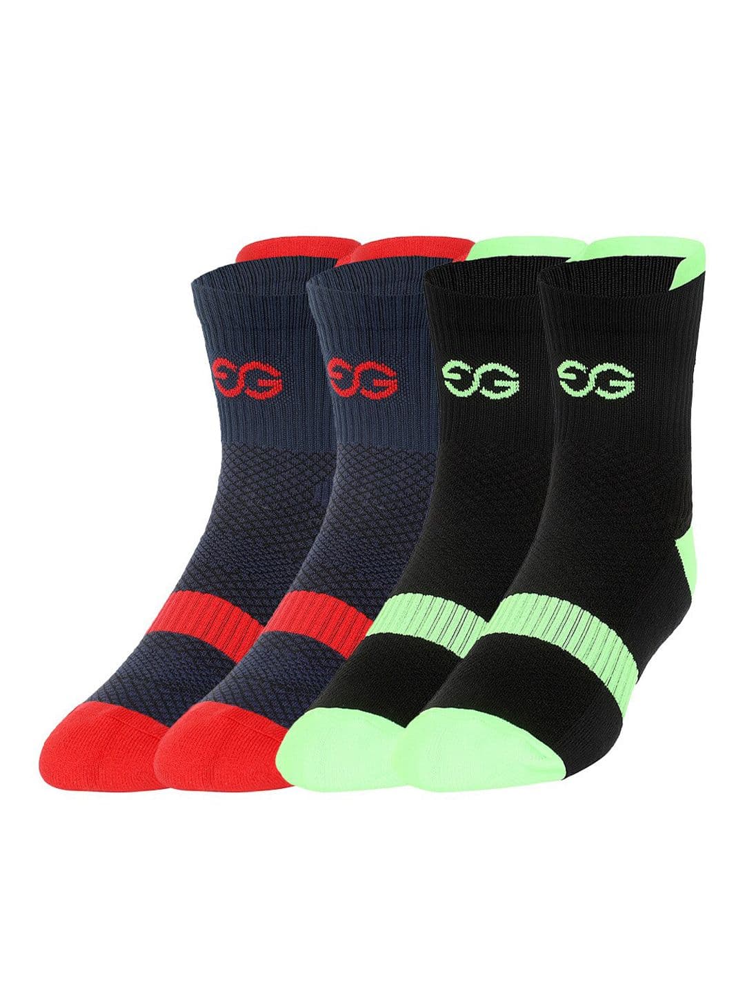 SuperGear Men Pack Of 2 Patterned Anti-Microbial Ankle-Length Cycling Socks - view 1