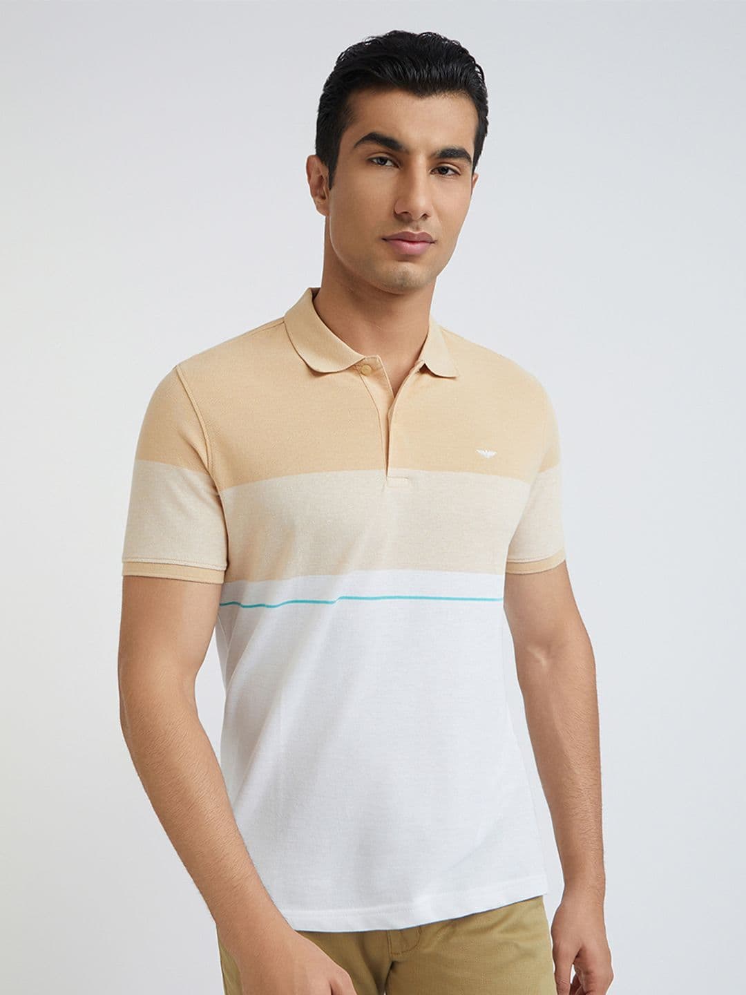 Park Avenue Striped Polo Collar Slim Fit T-shirt - view 1