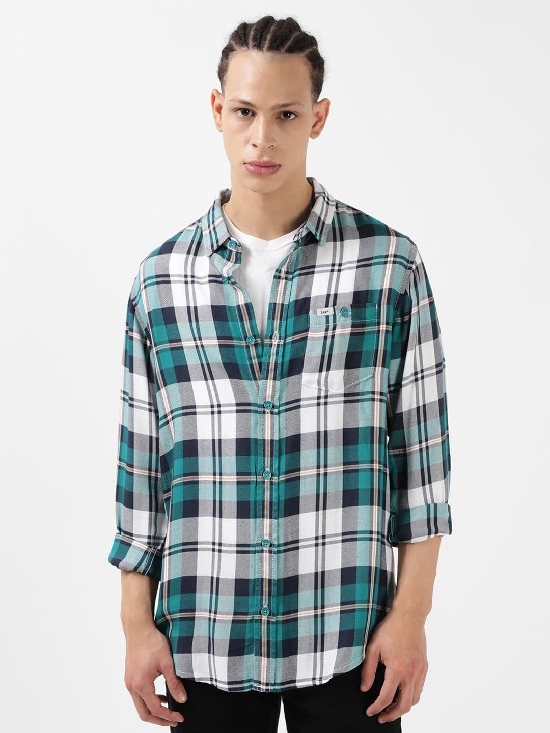 Lee Tartan Checks Cotton Casual Shirt - view 1