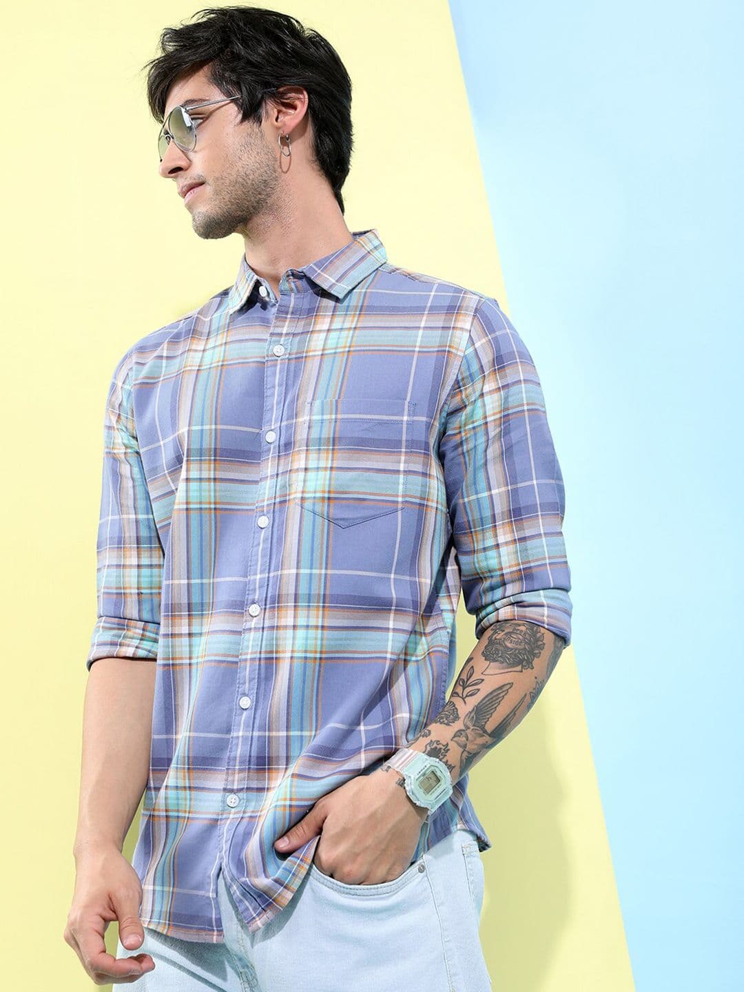 HIGHLANDER Tartan Checked Slim Fit Casual Shirt - view 1