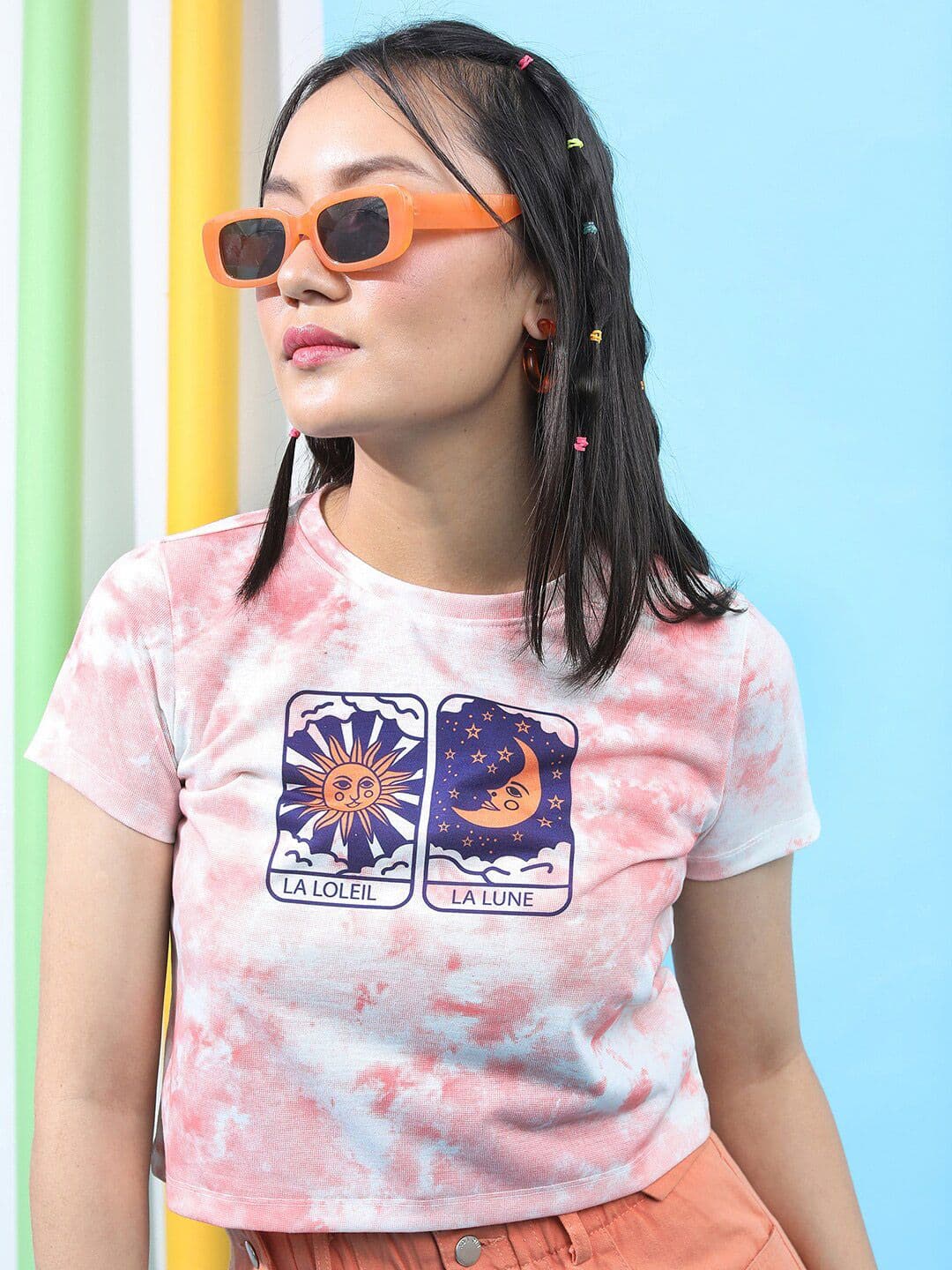 Tokyo Talkies Graphic Printed Crop T-shirt - view 1