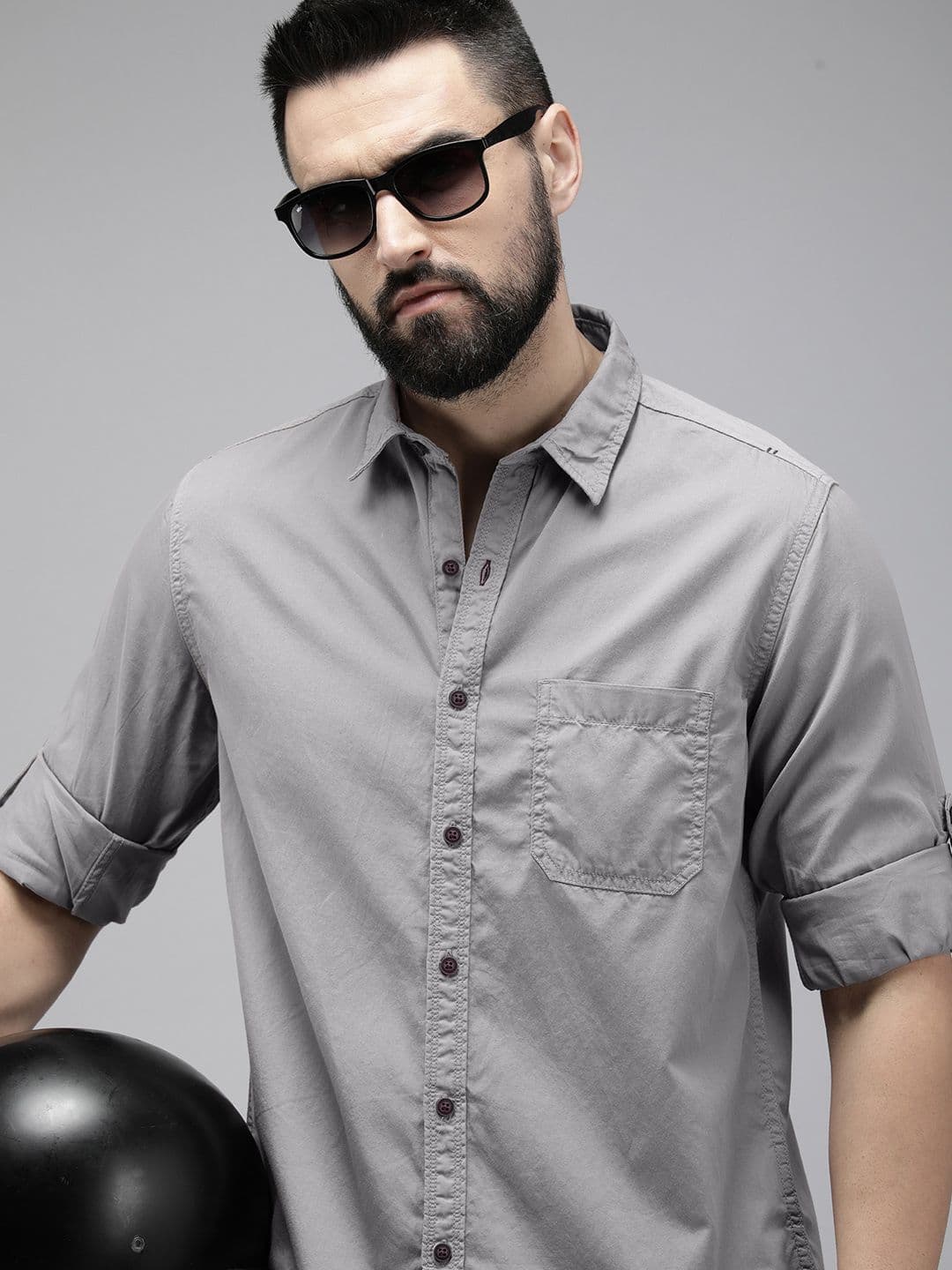 The Roadster Life Co. Spread Collar Pure Cotton Casual Shirt - view 1