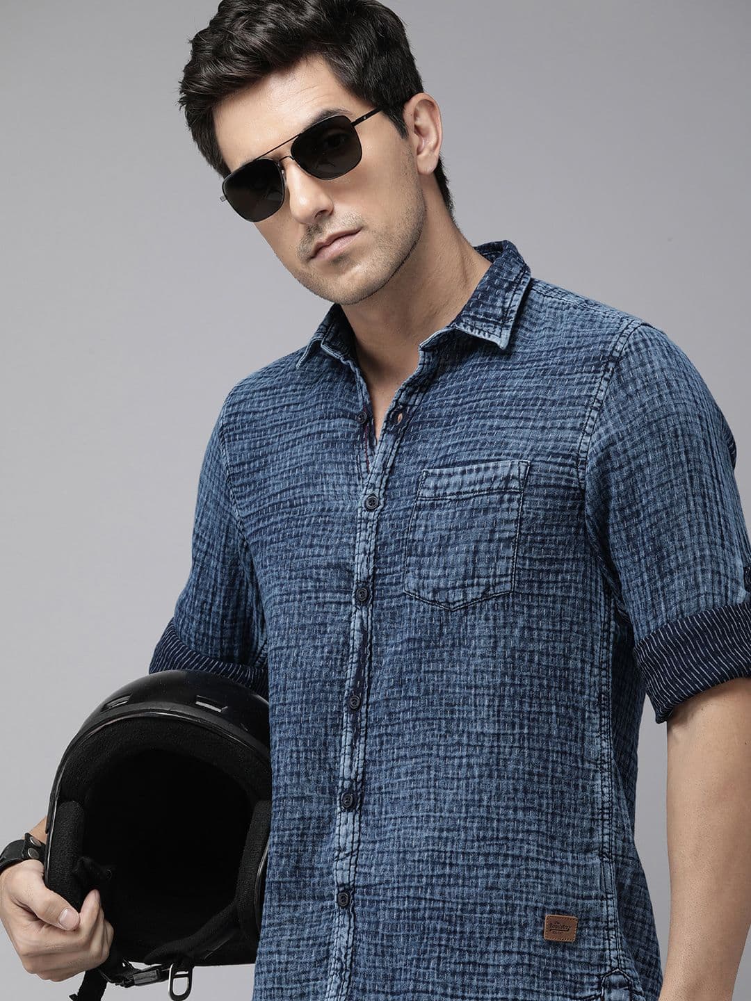 The Roadster Life Co. Popcorn Texture Pure Cotton Casual Shirt - view 1