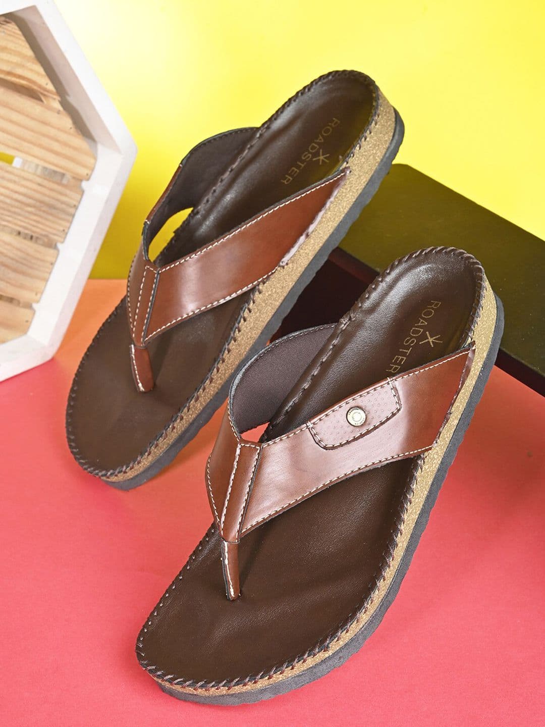 The Roadster Lifestyle Co. Men Faux Leather Slip-On Comfort Sandals - view 1