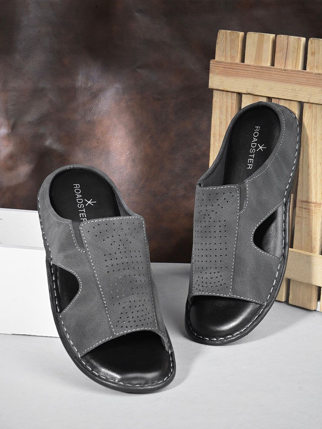 The Roadster Lifestyle Co. Men Textured Sleek Silhouette Slip On Casual Comfort Sandals - view 1