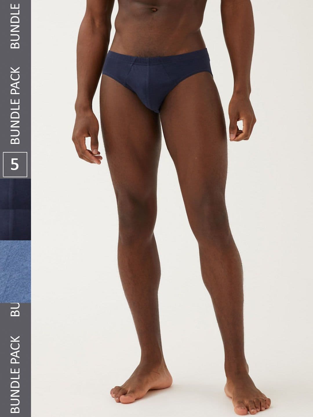 Marks & Spencer Men Pack Of 5 Mid-Rise Pure Cotton Basic Briefs - view 1