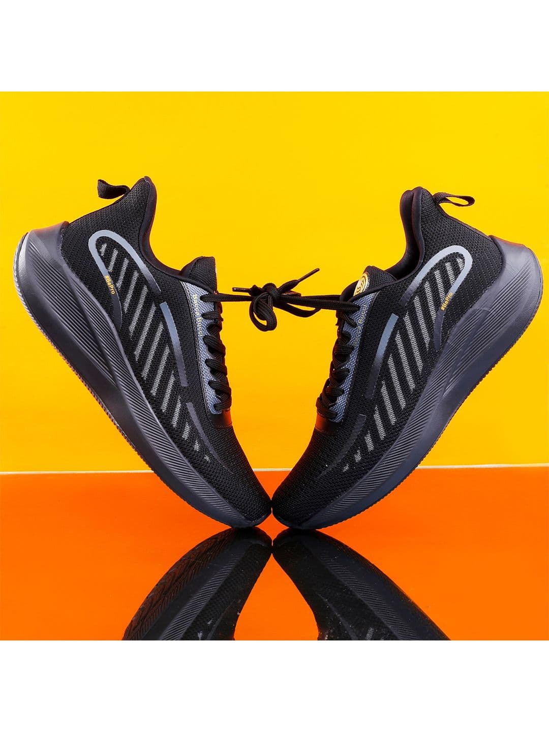 bacca bucci Men Black Non-Marking Training or Gym Mesh Running Shoes - view 1