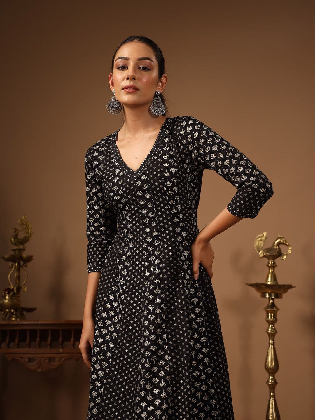anayna Ethnic Motifs Printed A-Line Maxi Dress - view 1
