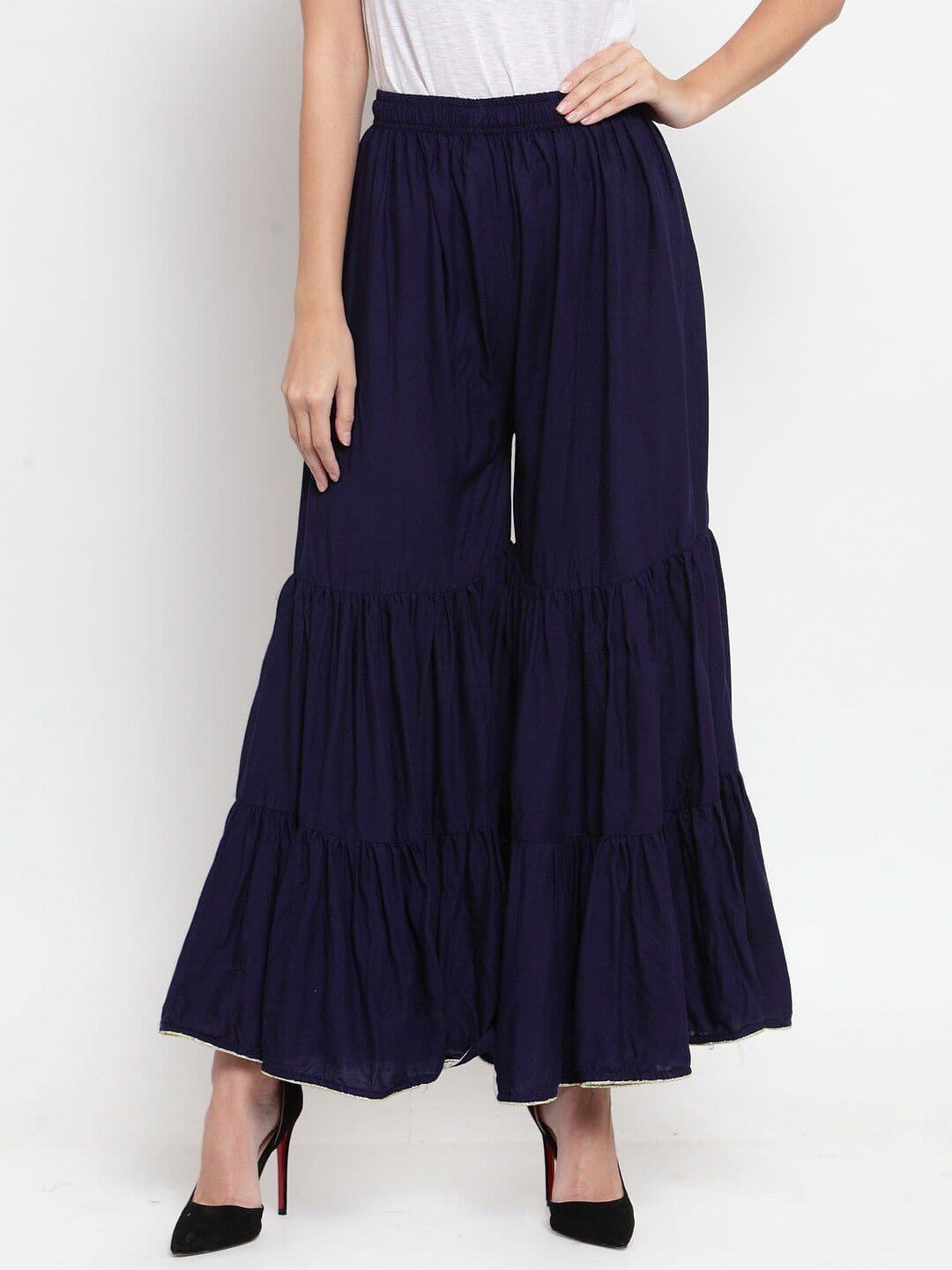 Clora Creation Women Woven Flared Palazzos - view 1