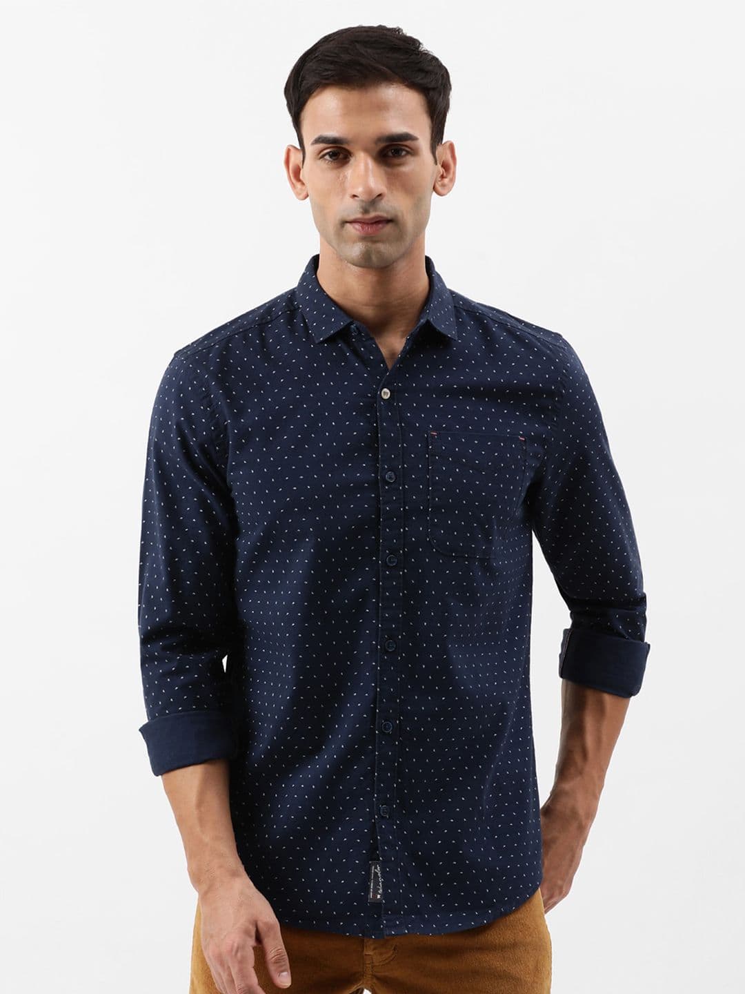 Wrangler Micro Ditsy Printed Oxford Cotton Casual Shirt - view 1