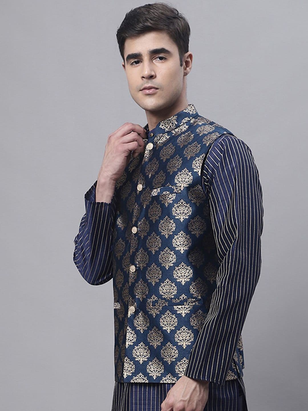 Jompers Ethnic Motif Printed Nehru Jackets - view 1