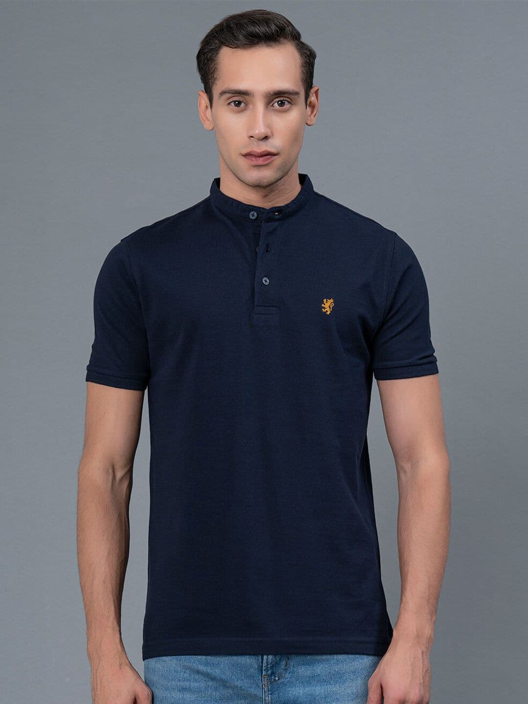 Red Tape Henley Neck Pure Cotton T-Shirt - view 1