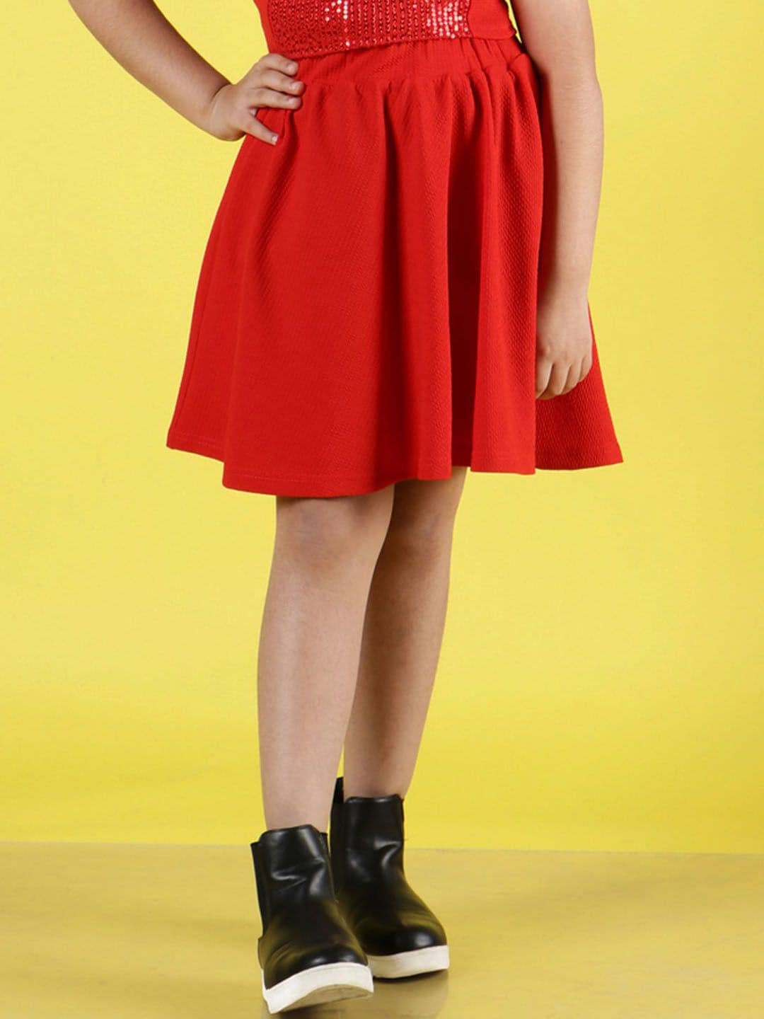NEUDIS Self Design Flared Mini Skater Skirt - view 1