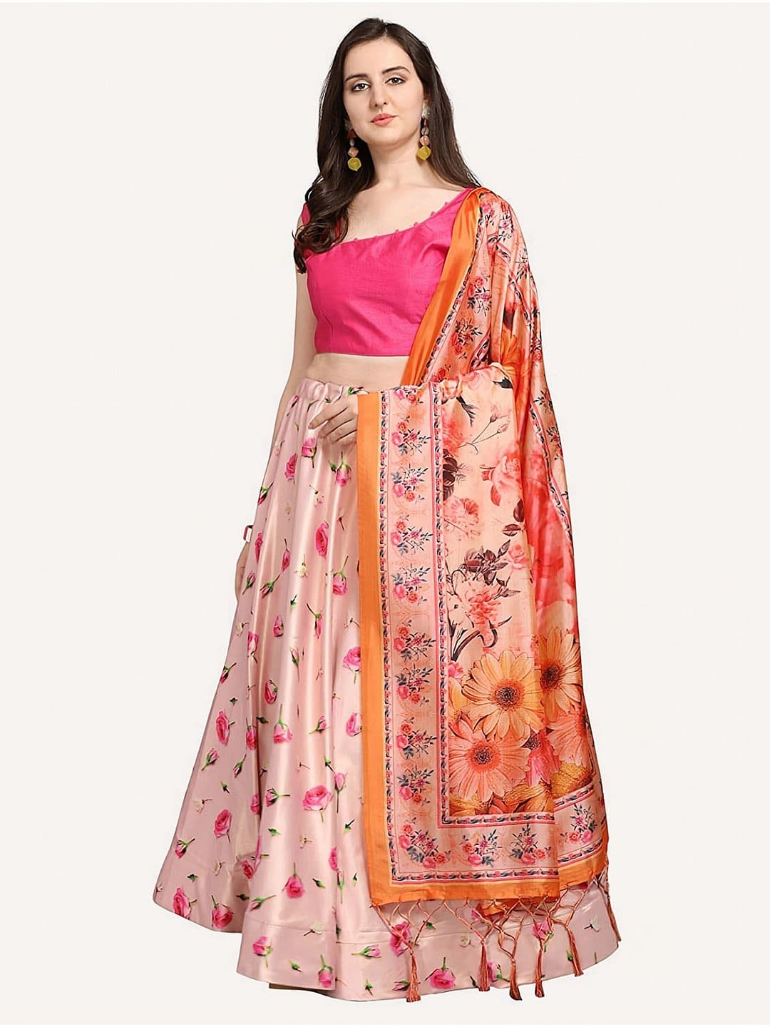 Kaizen TEXO FAB Printed Semi-Stitched Lehenga & Unstitched Blouse With Dupatta - view 1