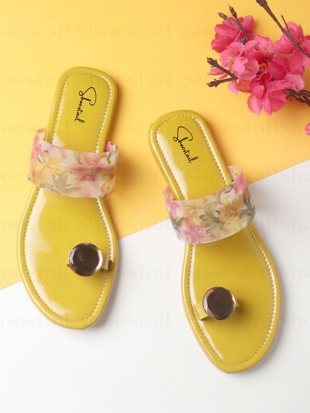 Shoestail Printed One Toe Flats - view 1
