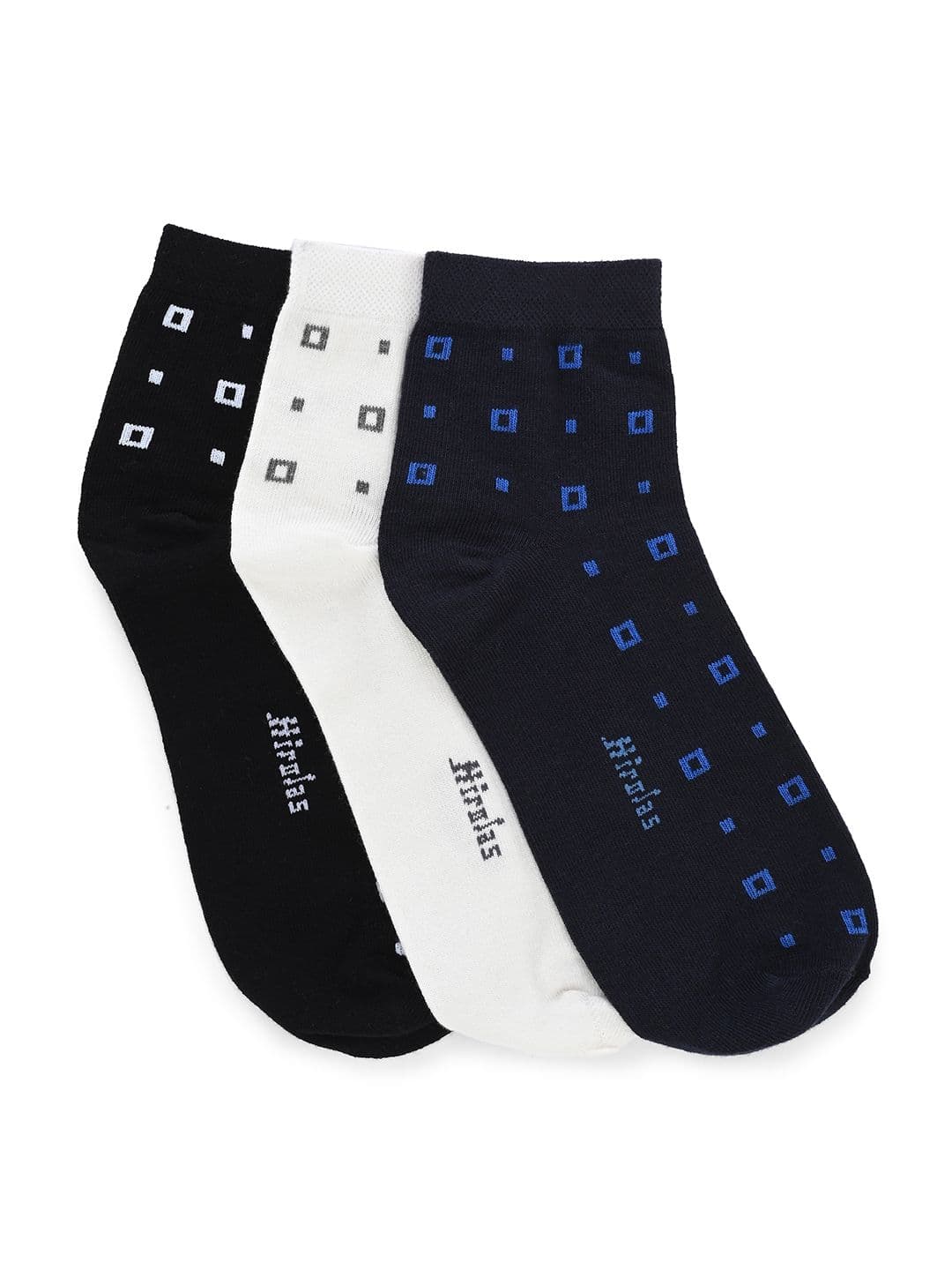 HIROLAS Men Pack Of 3 Patterned Ankle-Length Cotton Socks - view 1