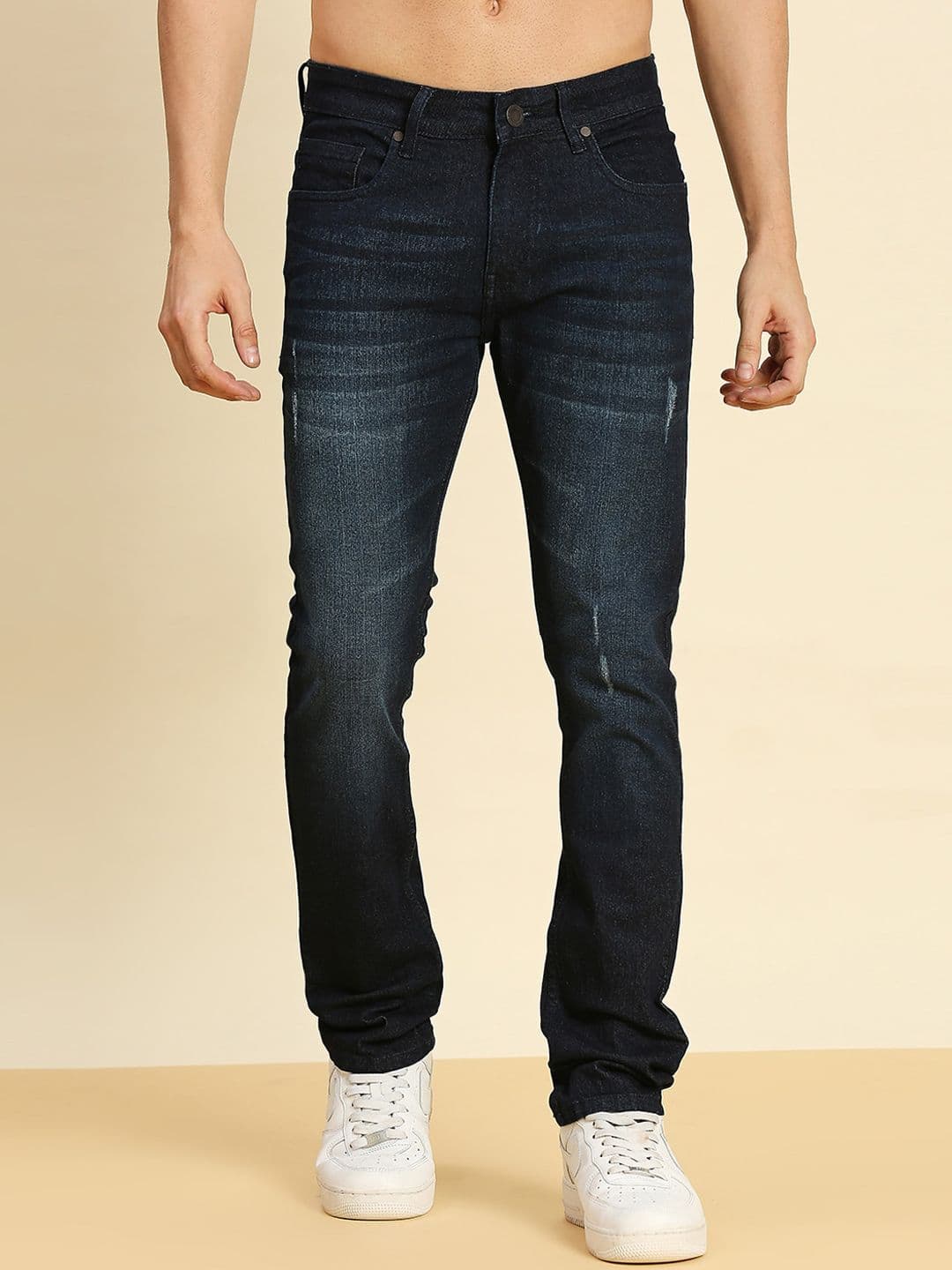 Moda Rapido Men Smart Skinny Fit Low Distress Light Fade Stretchable Jeans - view 1