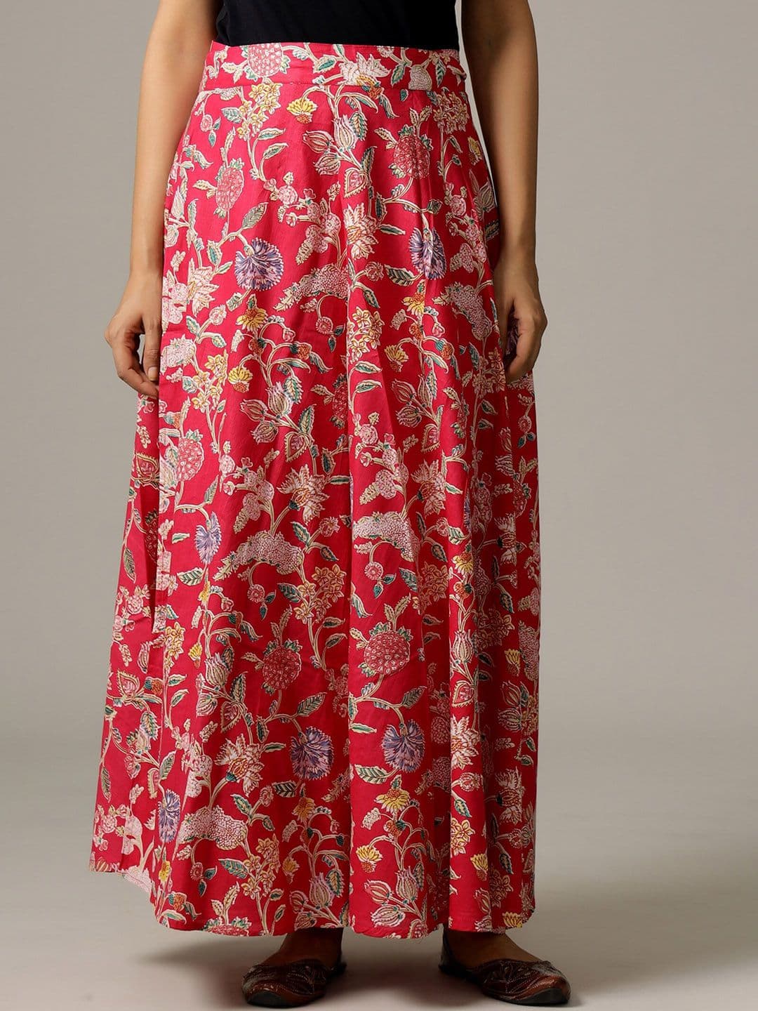 HANDICRAFT PALACE Printed Pure Cotton Wrap-Around Maxi Skirt - view 1