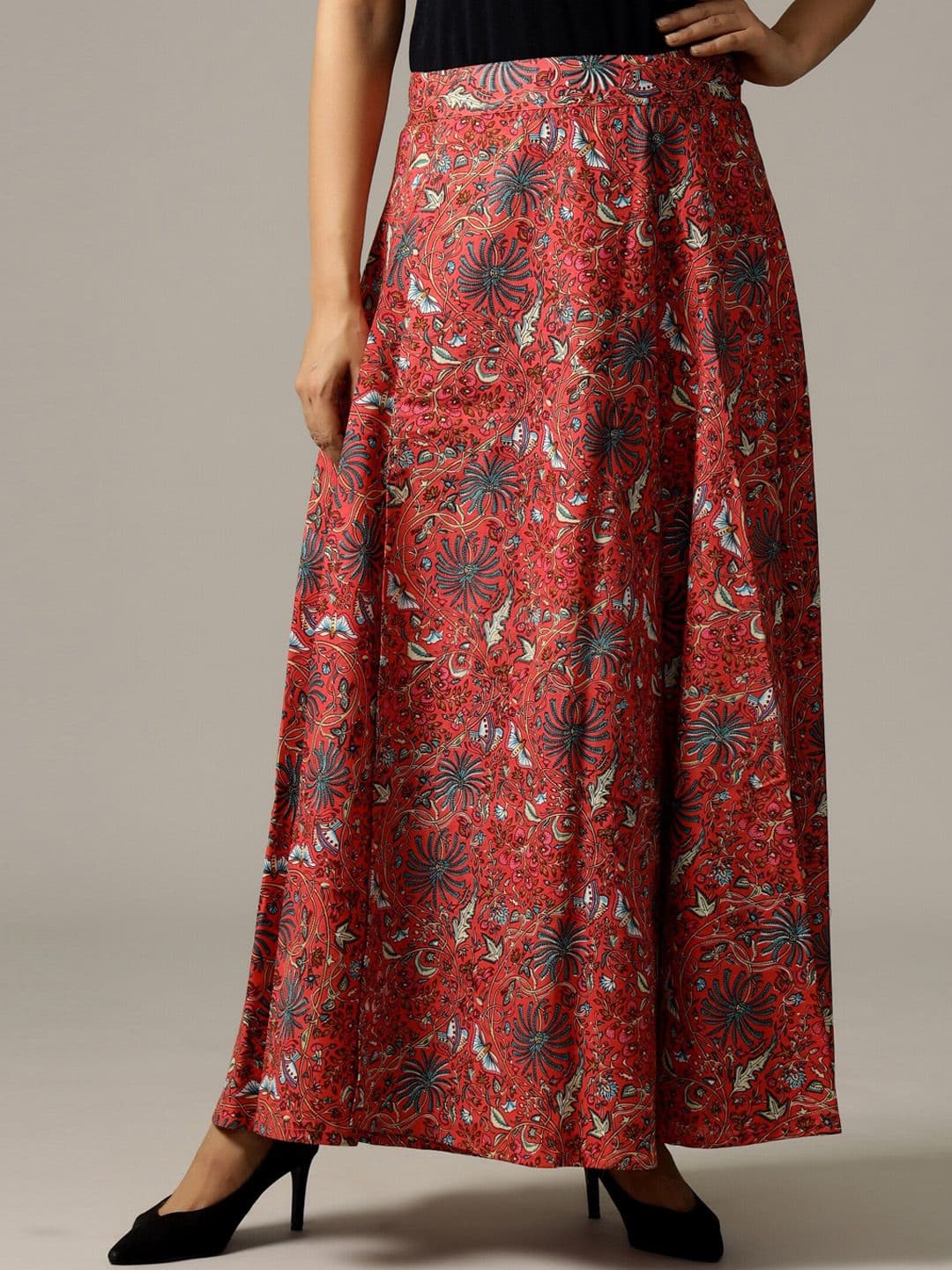 HANDICRAFT PALACE Printed Pure Cotton Wrap-Around Maxi Skirt - view 1
