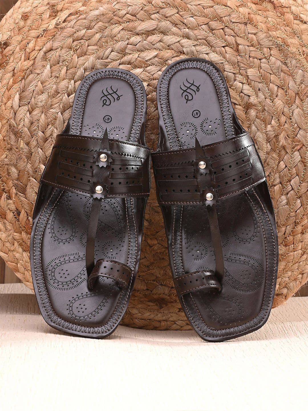 House of Pataudi Men Synthetic Leather Slip-On Sandals - view 1