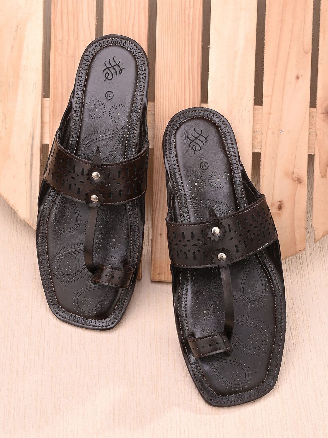 House of Pataudi Men Synthetic Leather Slip-On Sandals - view 1
