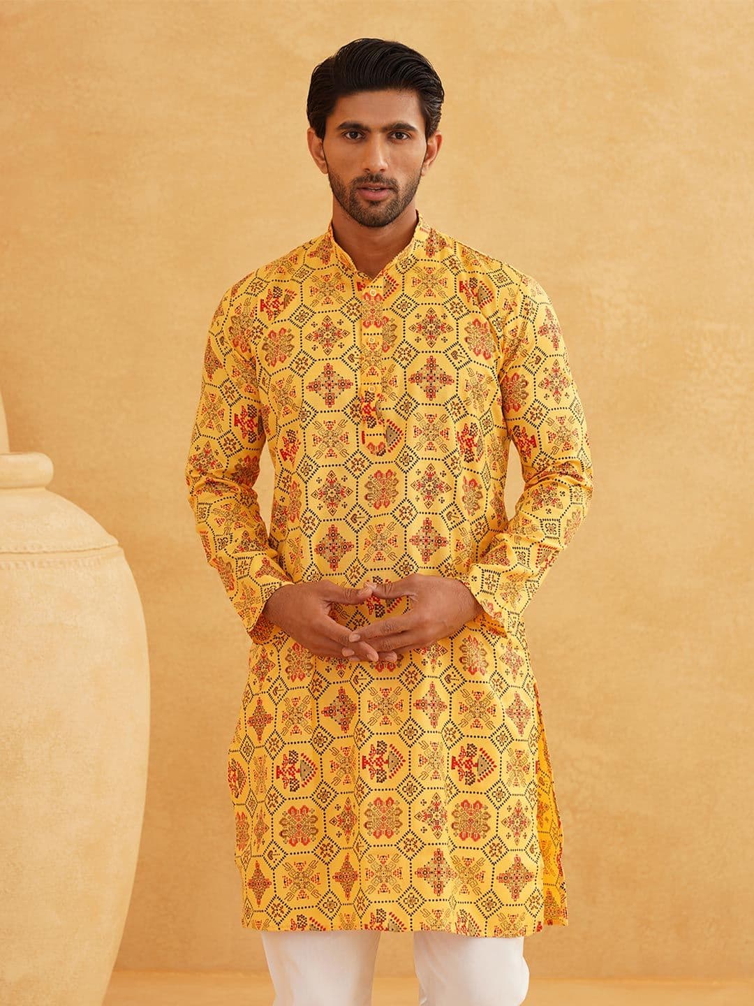 SOJANYA Ethnic Motifs Printed Cotton Linen Kurta - view 1