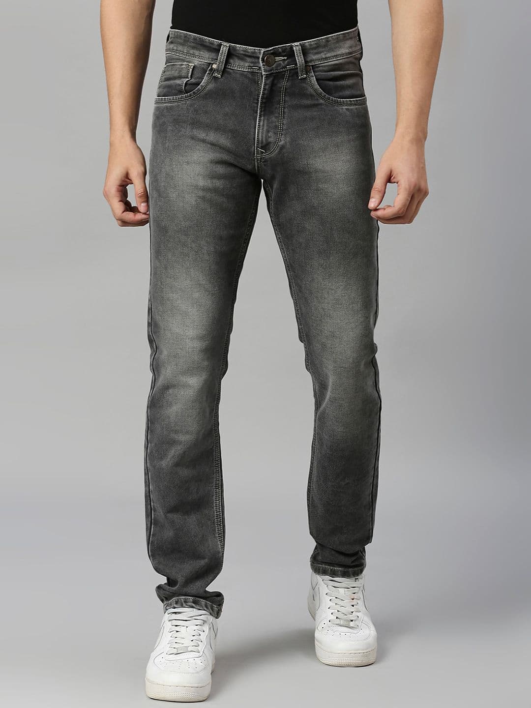 HJ HASASI Men Relaxed Fit Heavy Fade Stretchable Jeans - view 1
