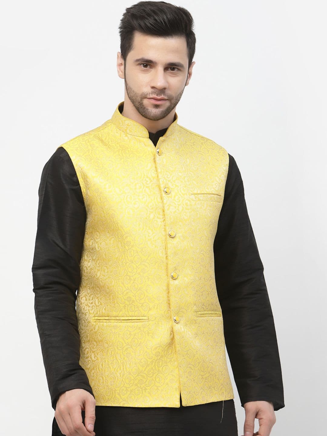 Badoliya & Sons Men Zari Woven-Design Nehru Jacket - view 1