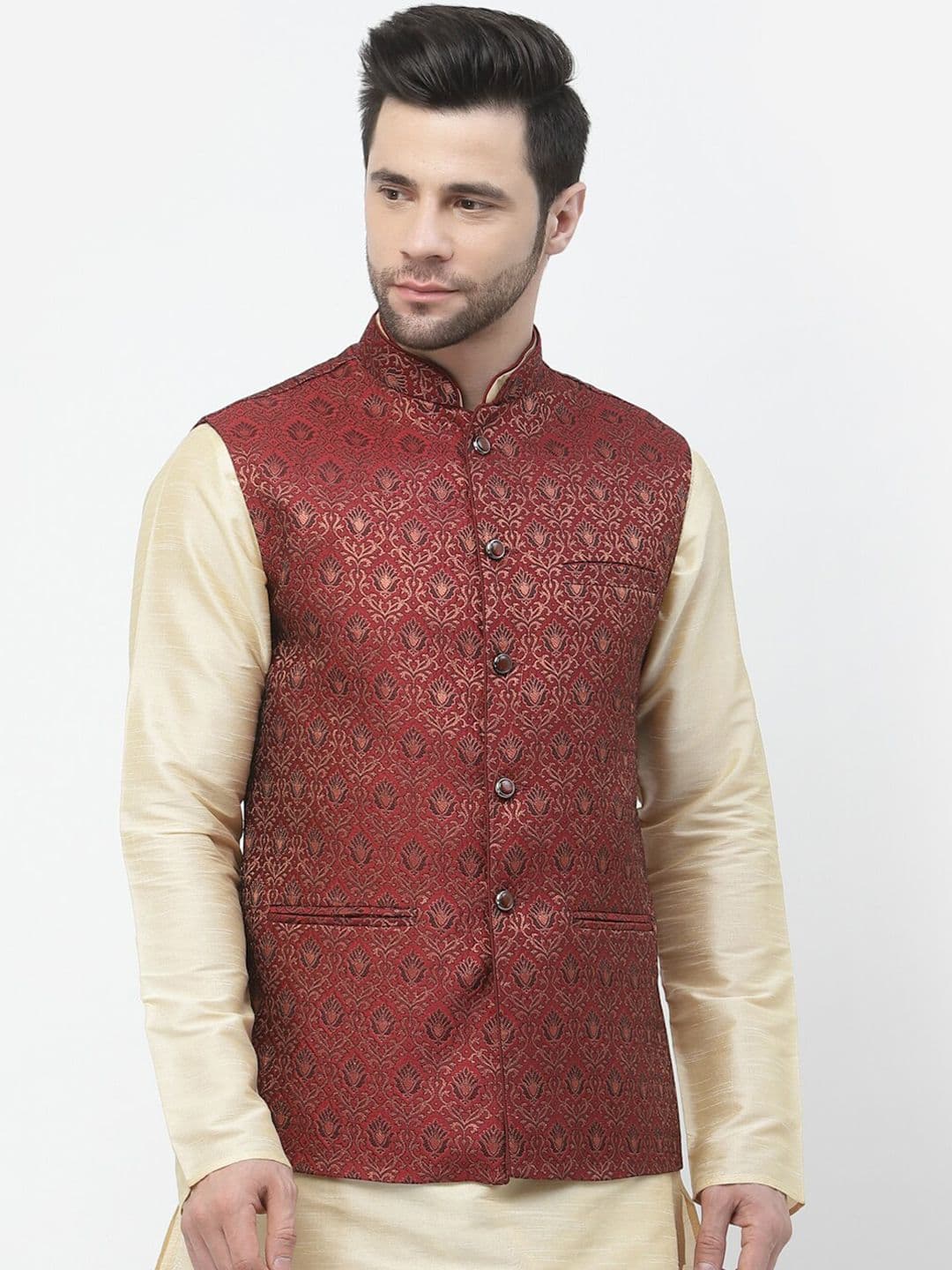 Badoliya & Sons Woven Design Nehru Jacket - view 1