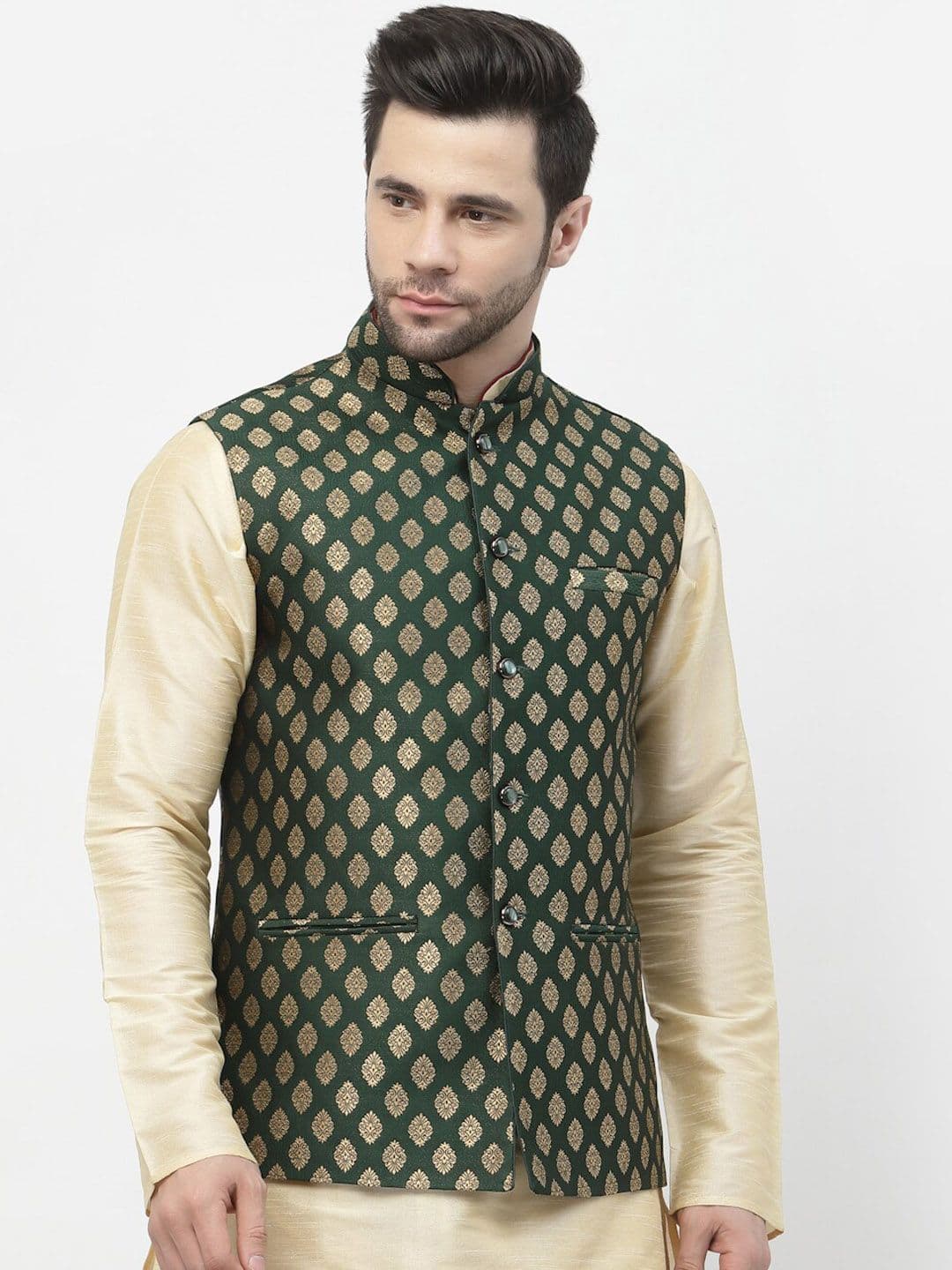 Badoliya & Sons Woven Design Nehru Jacket - view 1