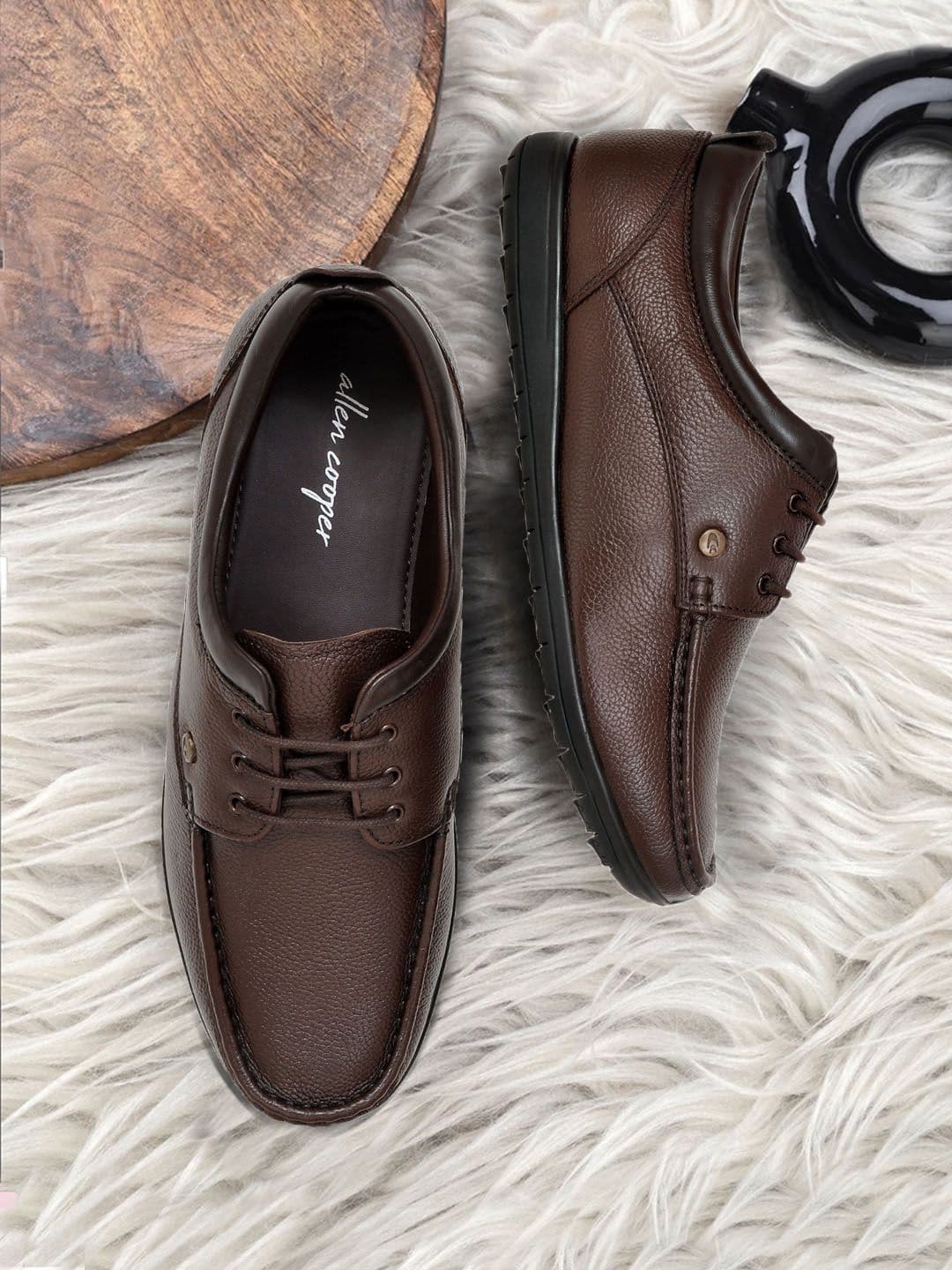 Allen Cooper Men Textured Leather Formal Derbys - view 1