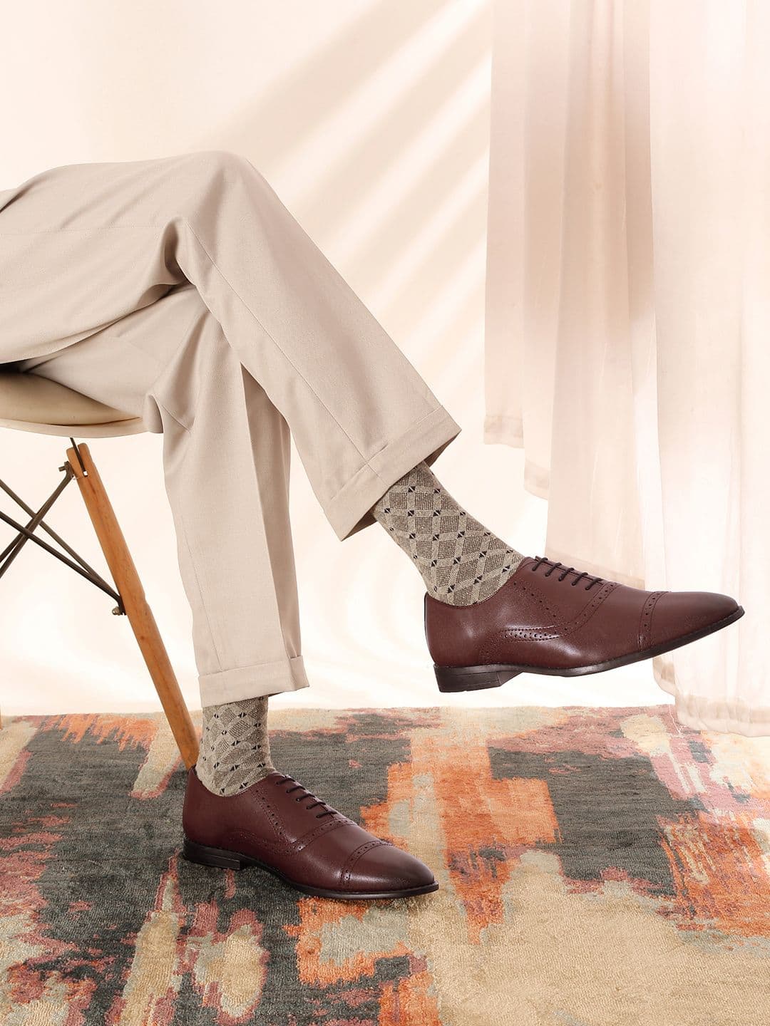 LOUIS STITCH Men Rosewood Leatherette Oxford Formal Shoes - view 1