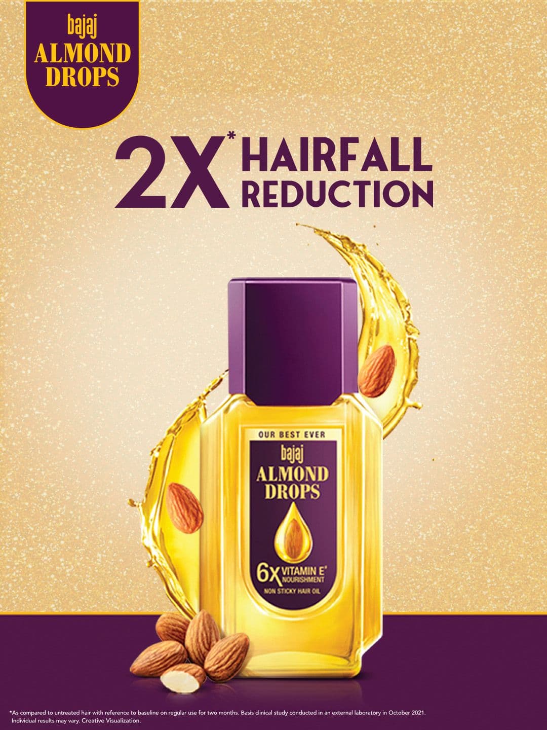 BAJAJ CONSUMER CARE Almond Drops 6X Vitamin E Nourishment Non-Sticky Hair Oil - 650 ml - view 1