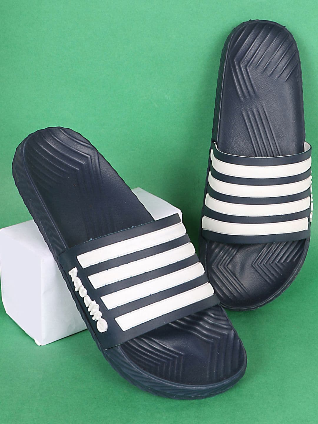 Aqualite Men Striped Synthetic Sliders - view 1