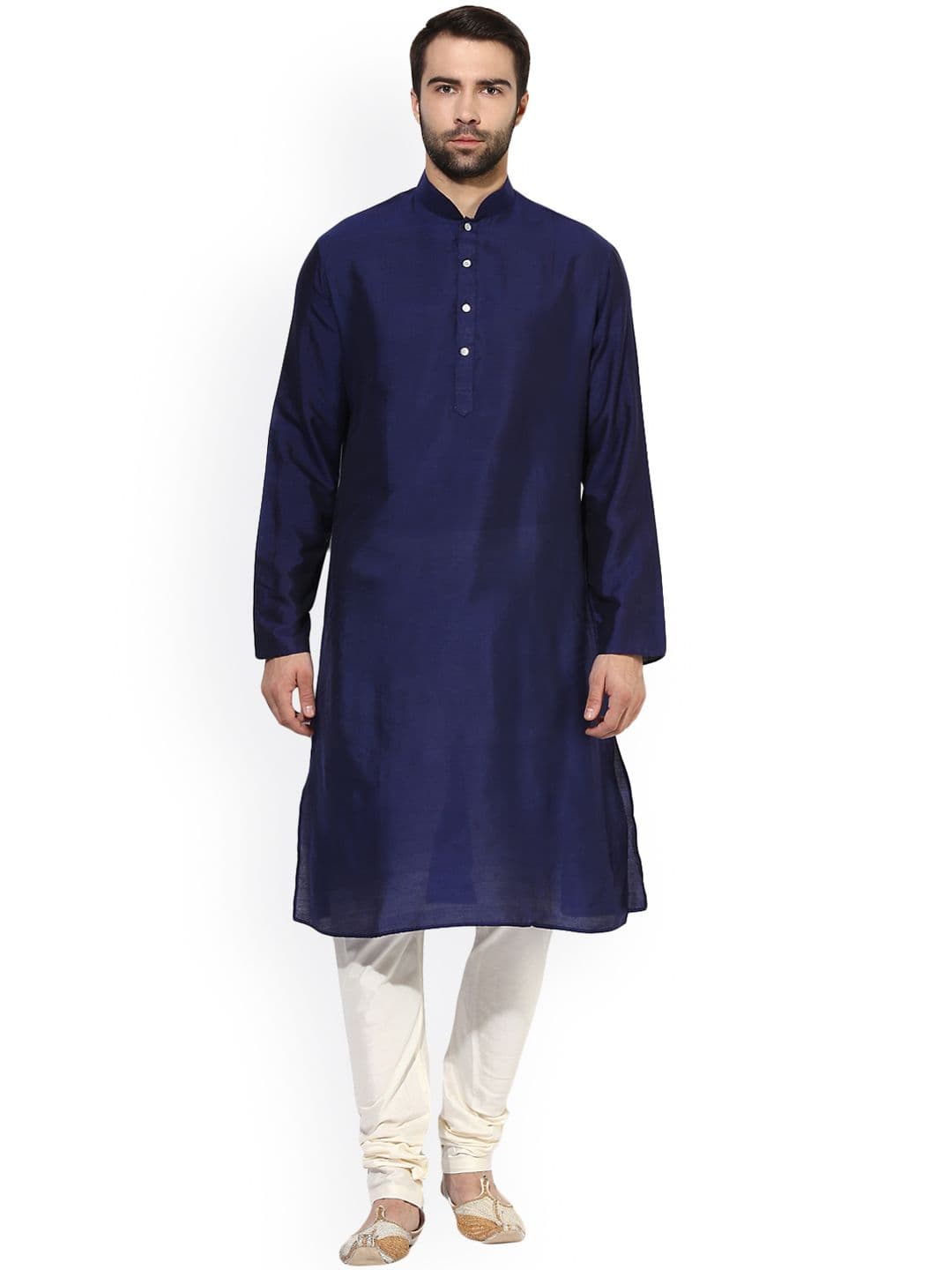 KISAH Men Blue Solid A-Line Kurta - view 1