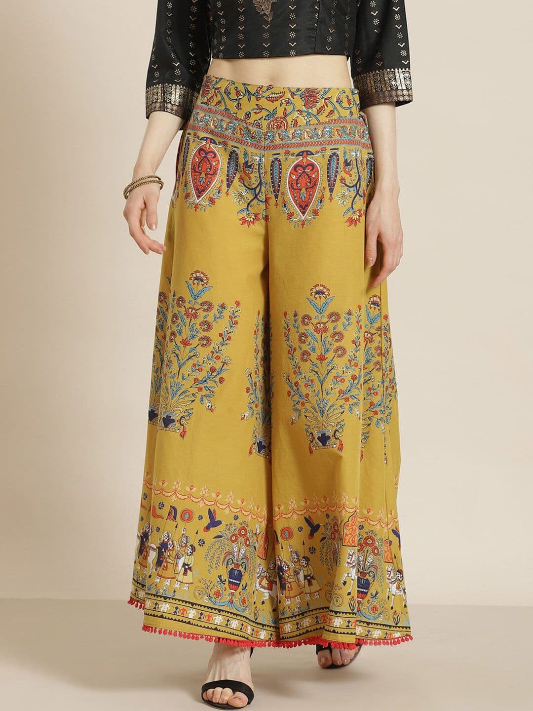Juniper Women Floral Printed Cotton Ethnic Palazzos - view 1