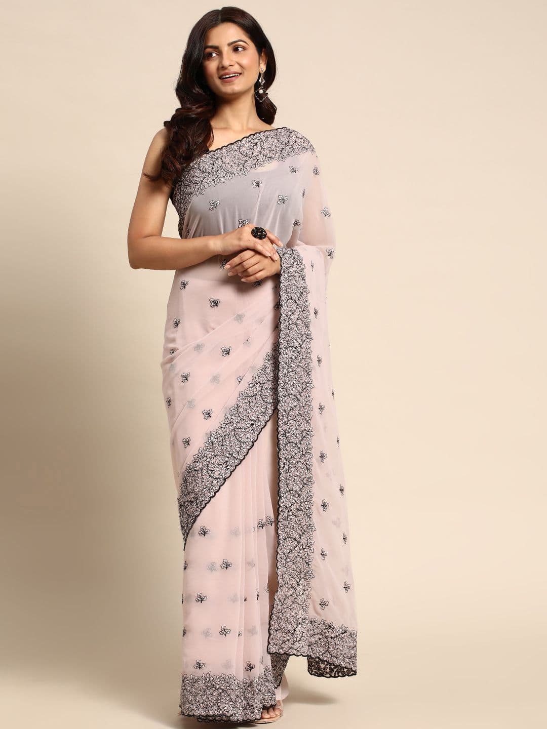 kasee Floral Pure Chiffon Saree - view 1
