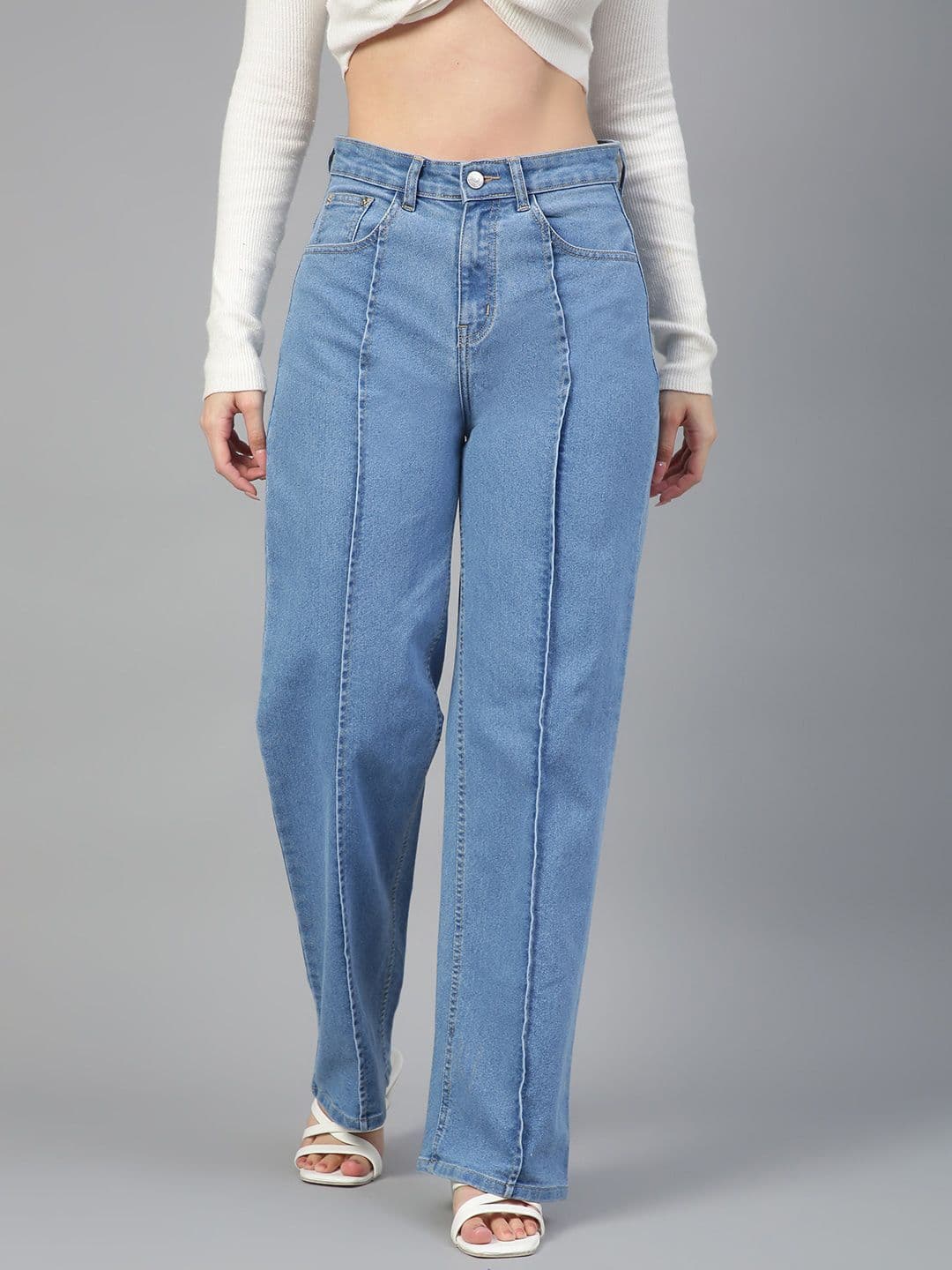 Kotty Women Jean Straight Fit High-Rise Light Fade Stretchable Jeans - view 1