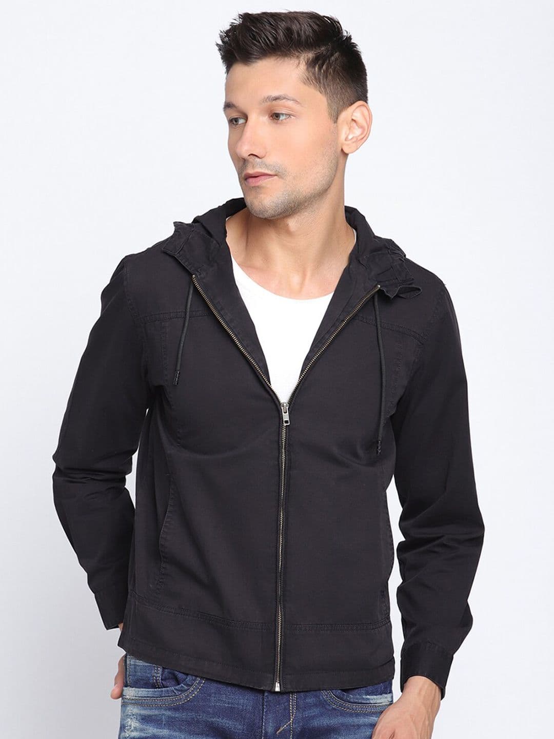PUNK Casual Hooded Cotton Bomber Jacket - view 1