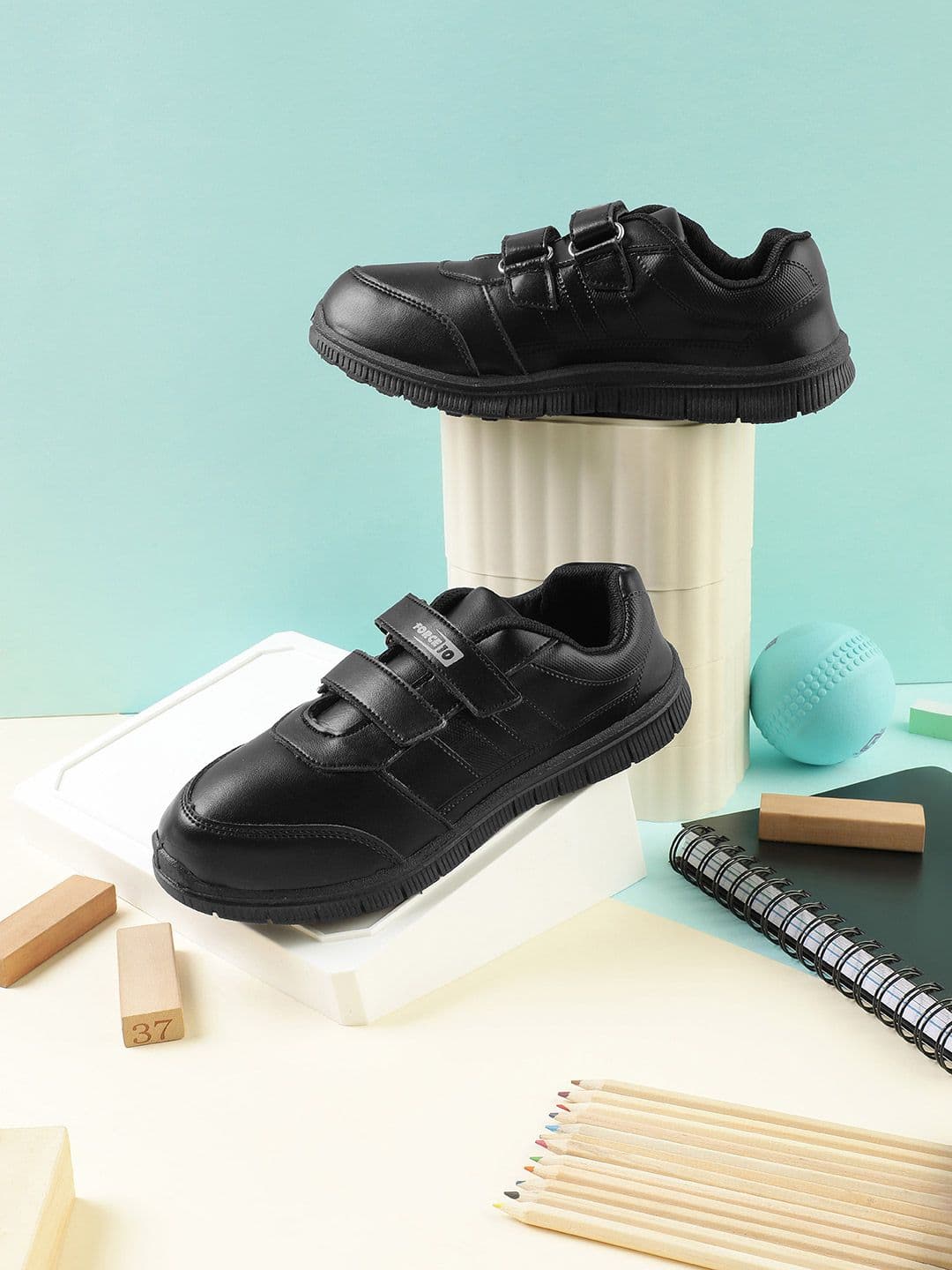 Liberty Force 10 kids Black Velcro School Shoes - view 1