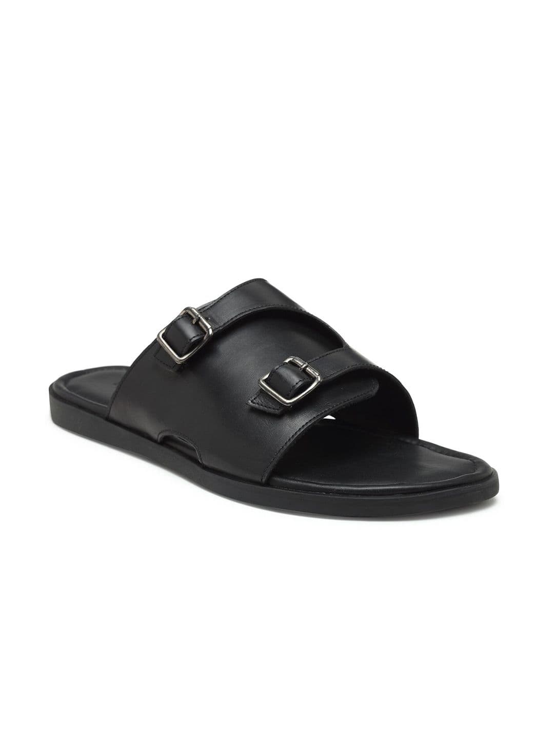 BEAVER Men Open Toe Leather Comfort Sandals With Buckle Detail - view 1