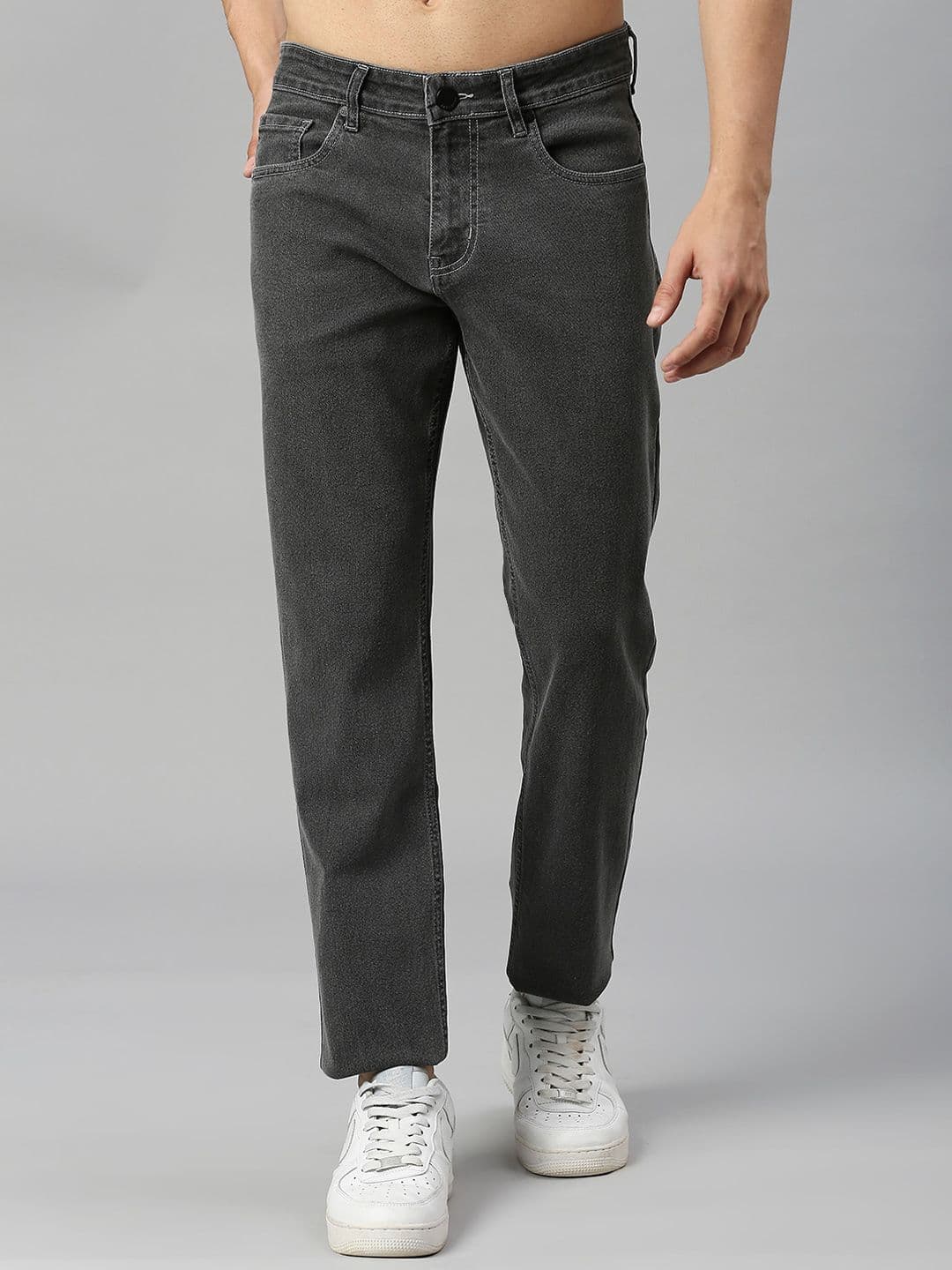 HERE&NOW Men Smart Slim Fit Low Distress Stretchable Jeans