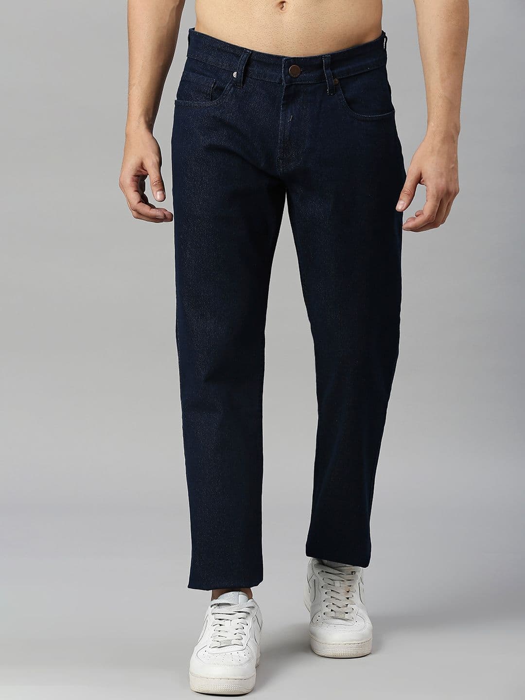 HERE&NOW Men Navy Blue Smart Slim Fit Stretchable Jeans - view 1