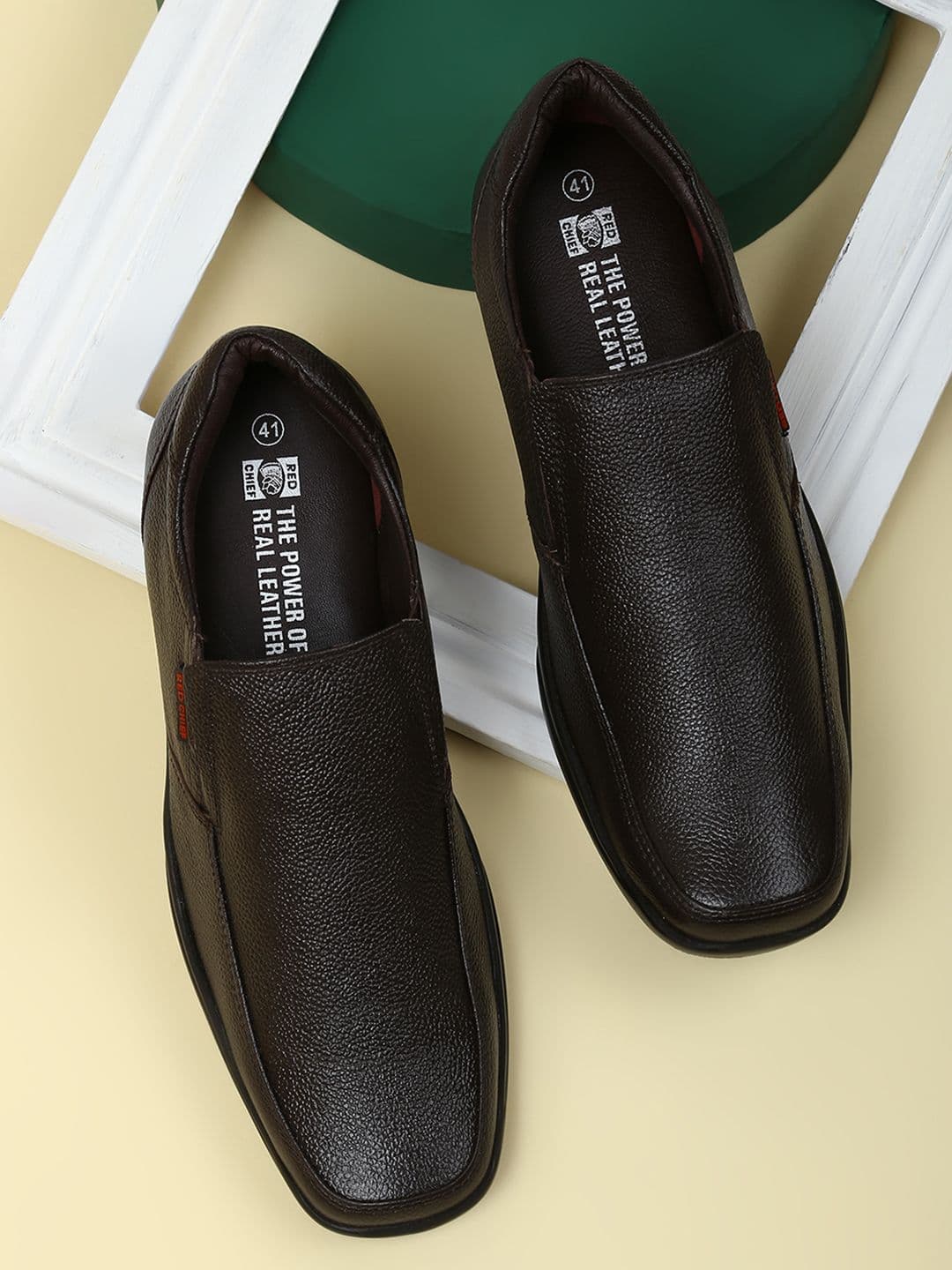 Red Chief Men Brown Leather Formal Slip-On Shoes - view 1