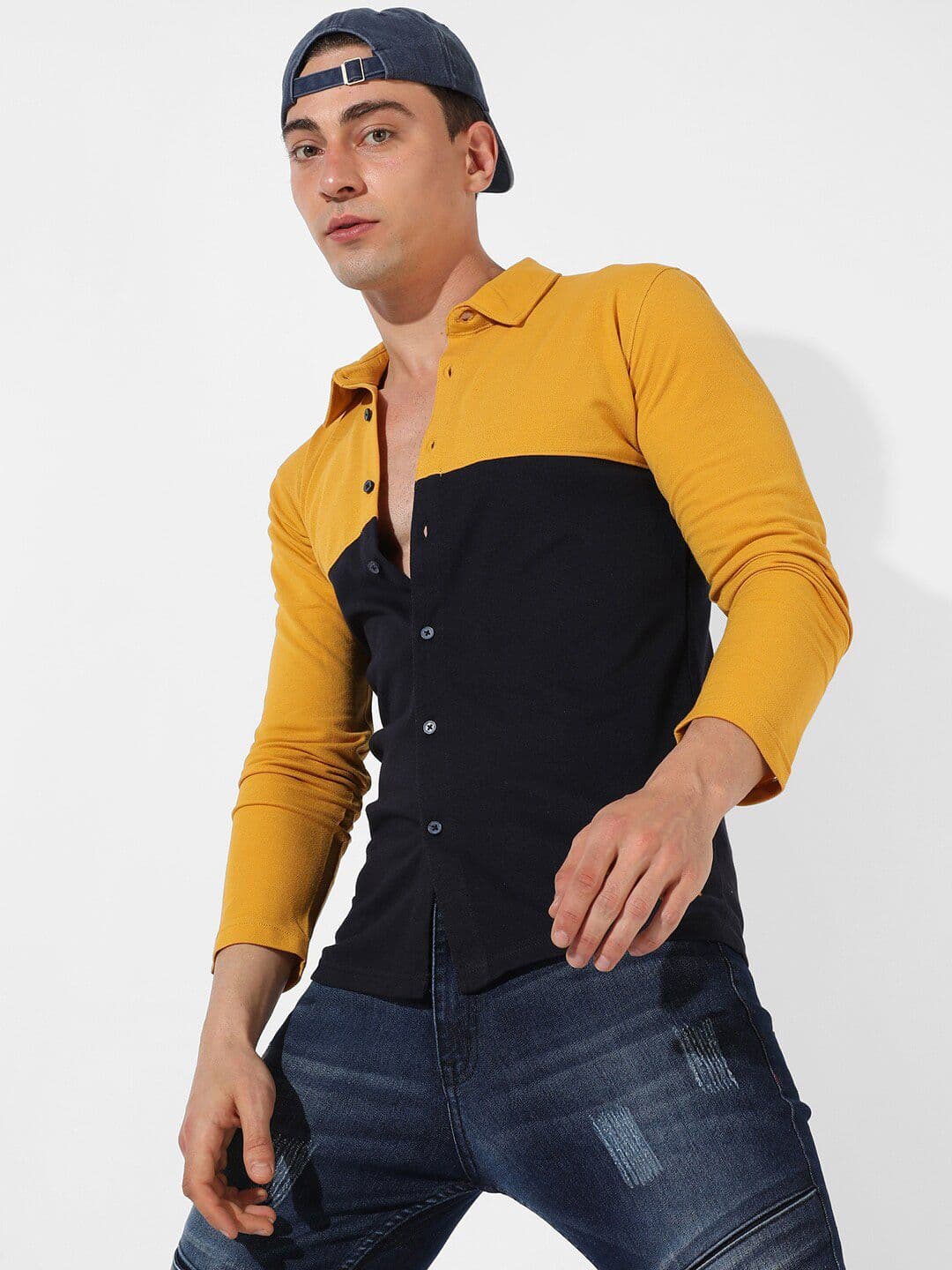 CAHOOT Classic Fit Colourblocked Cotton Casual Shirt - view 1