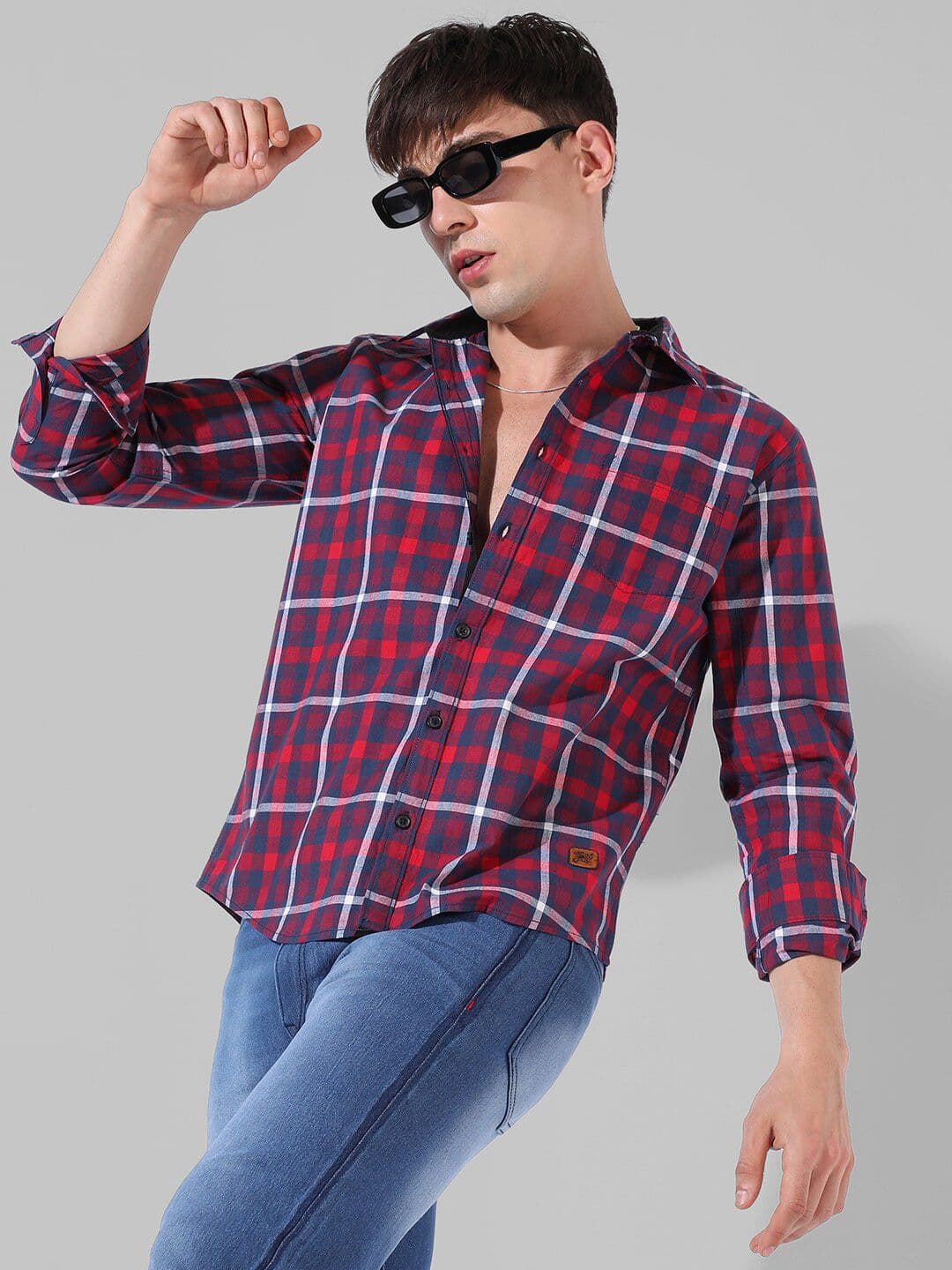 CAHOOT Classic Fit Tartan Checked Cotton Casual Shirt - view 1